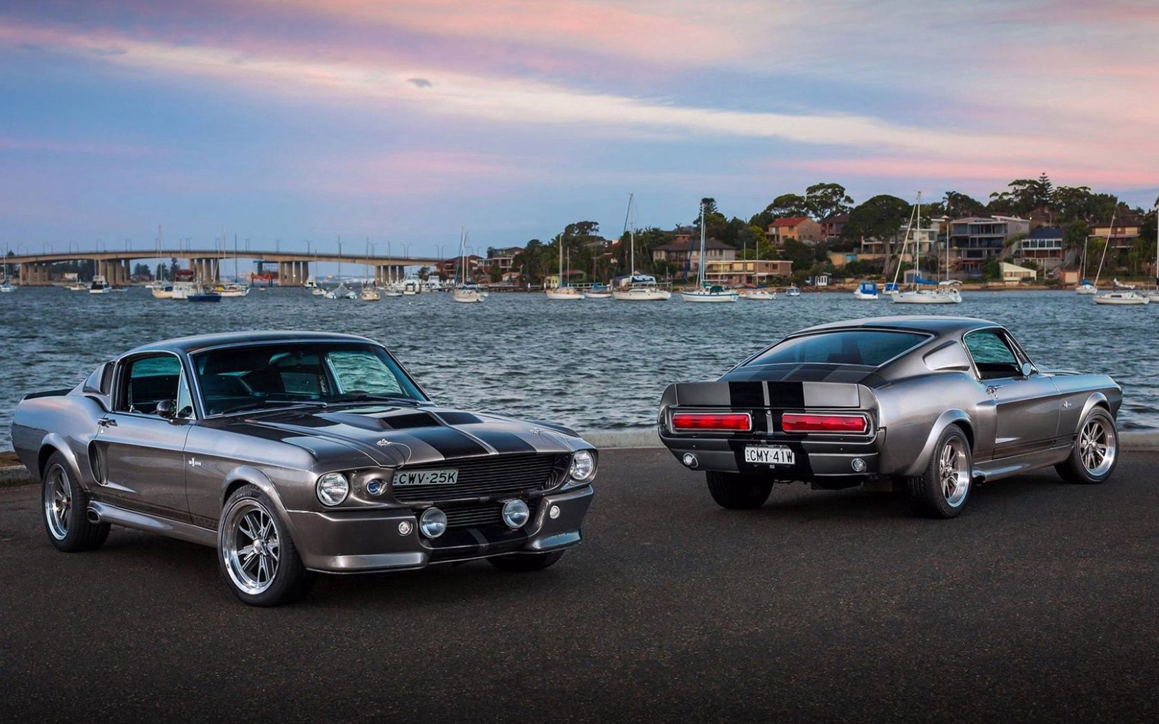 102296 download wallpaper sea, ford, mustang, cars, silver, silvery screensavers and pictures for free