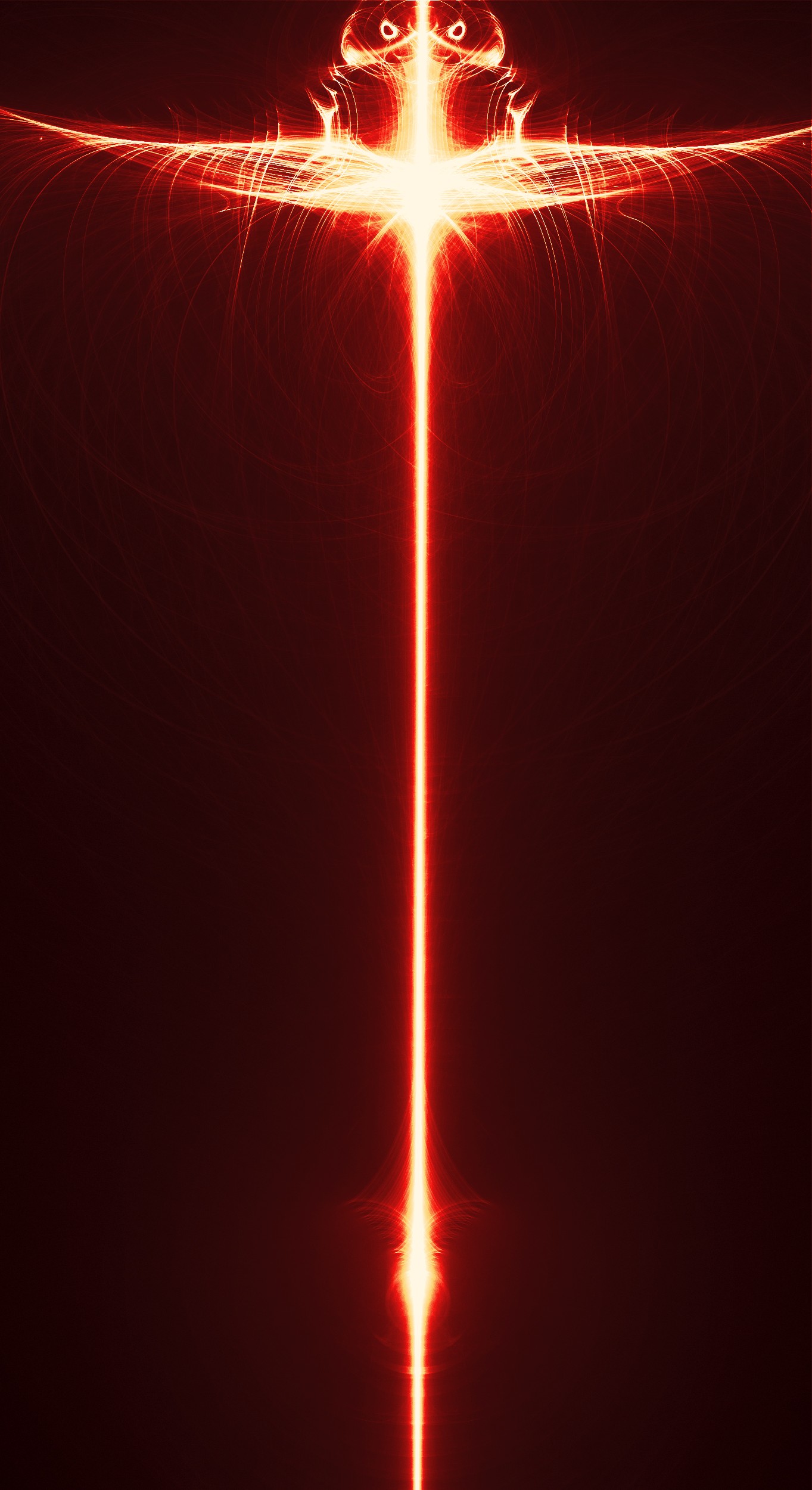 vertical wallpaper fractal, abstract, red, shine, light, ray