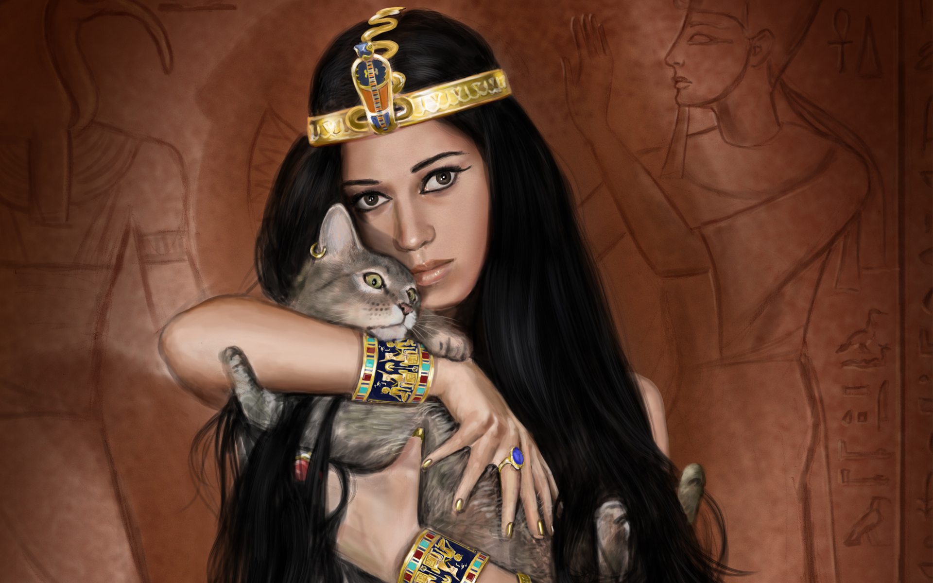 Cool Backgrounds fantasy, cat, egyptian Occult