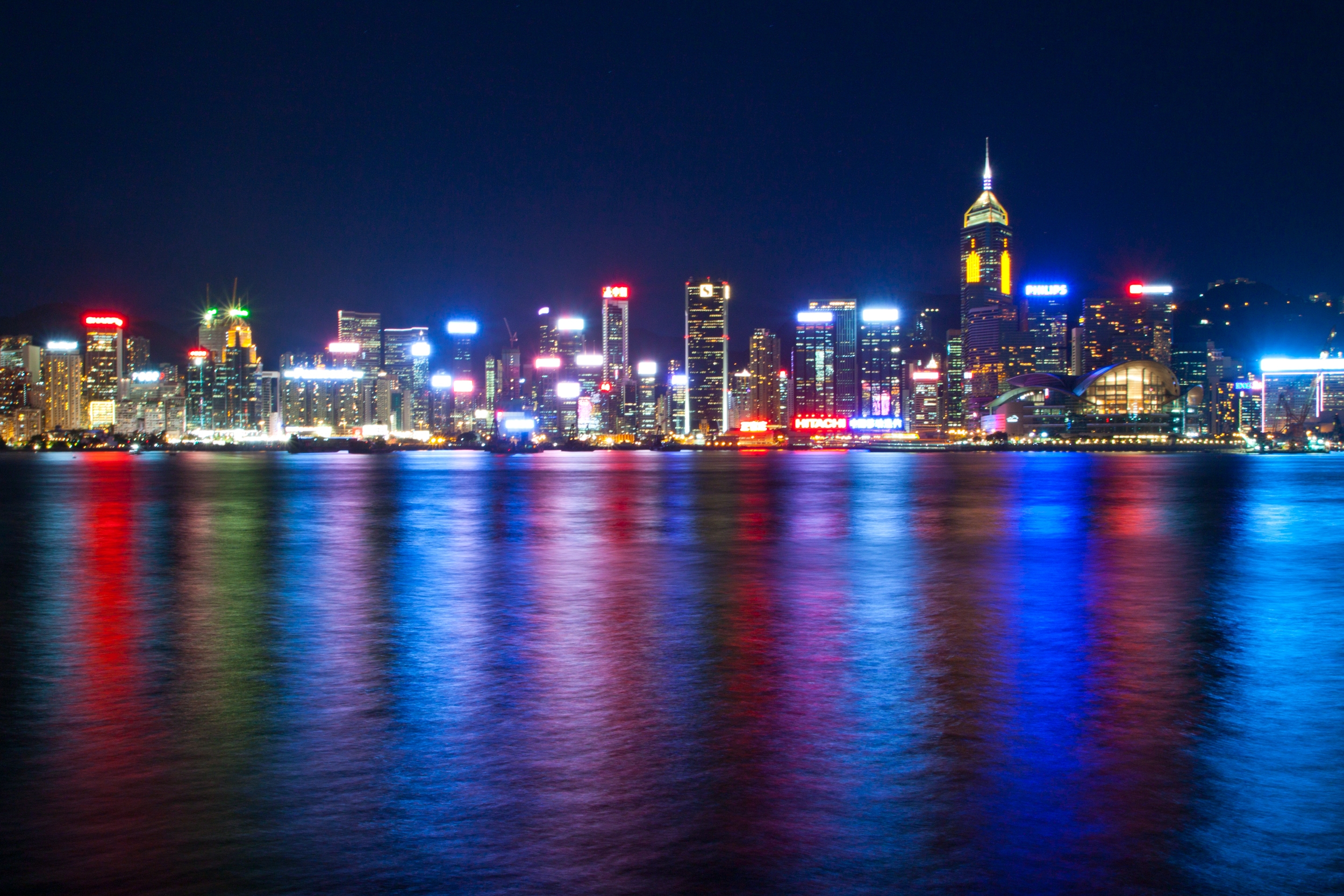 129257 Bildschirmschoner und Hintergrundbilder Sonderverwaltungsregion Hongkong auf Ihrem Telefon. Laden Sie beleuchtung, die lichter, sea, wolkenkratzer Bilder kostenlos herunter