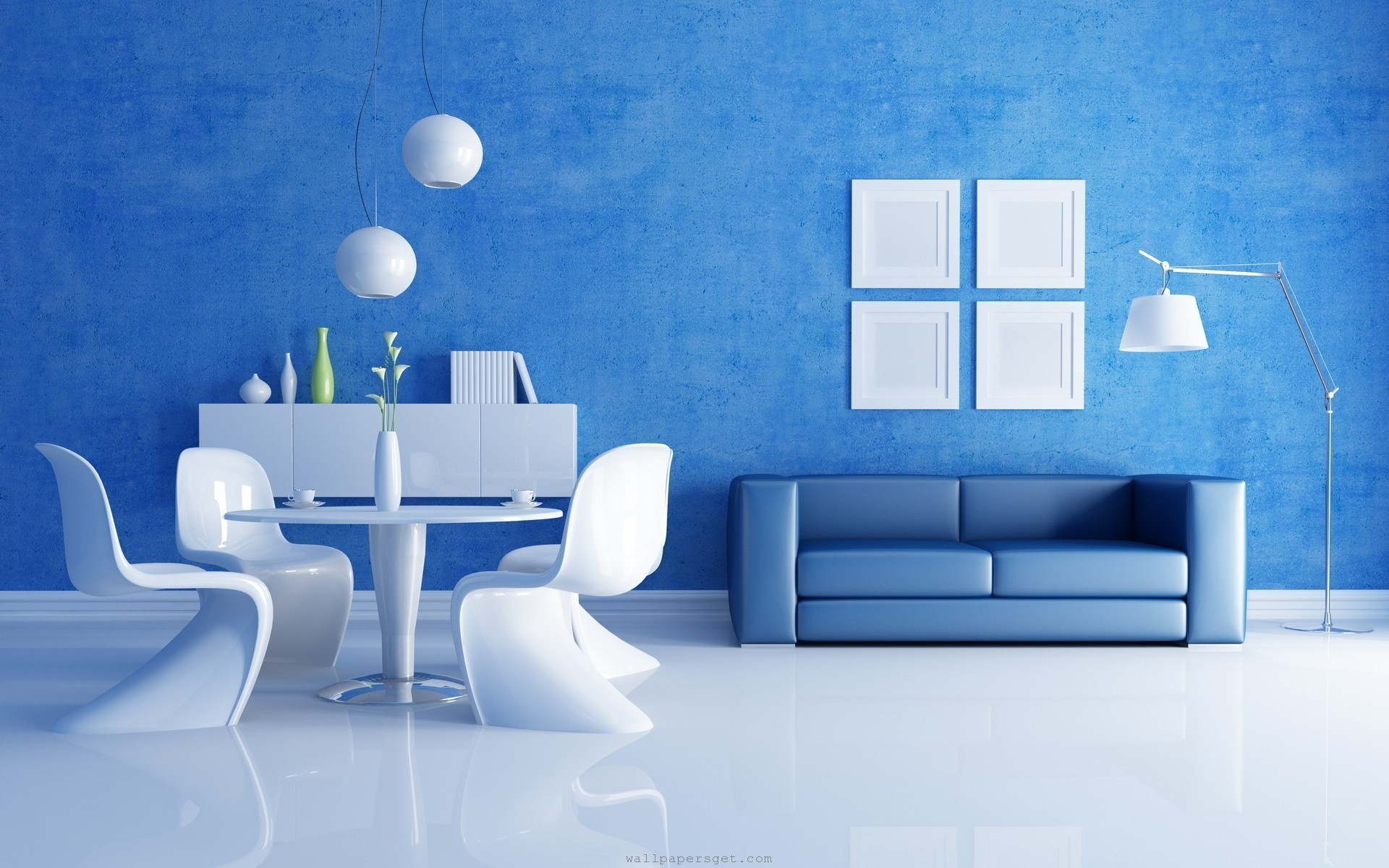 objects, landscape, blue phone background