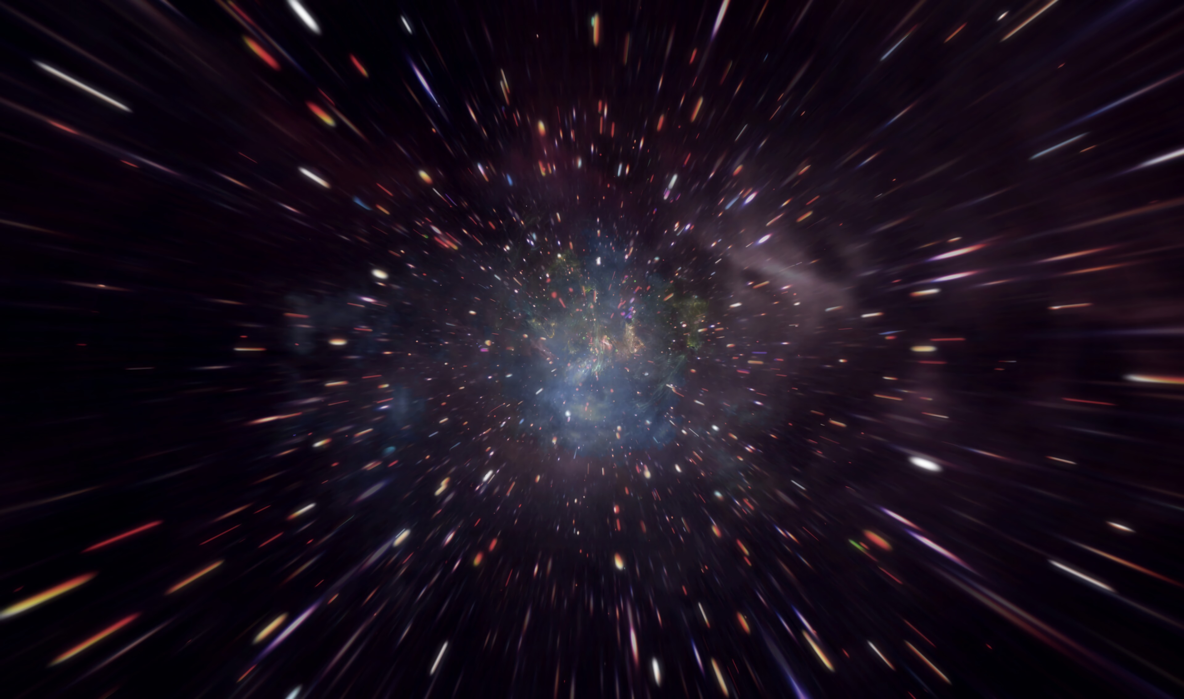 cosmic explosion, abstract, smoke, sparks, shards, smithereens, space explosion QHD