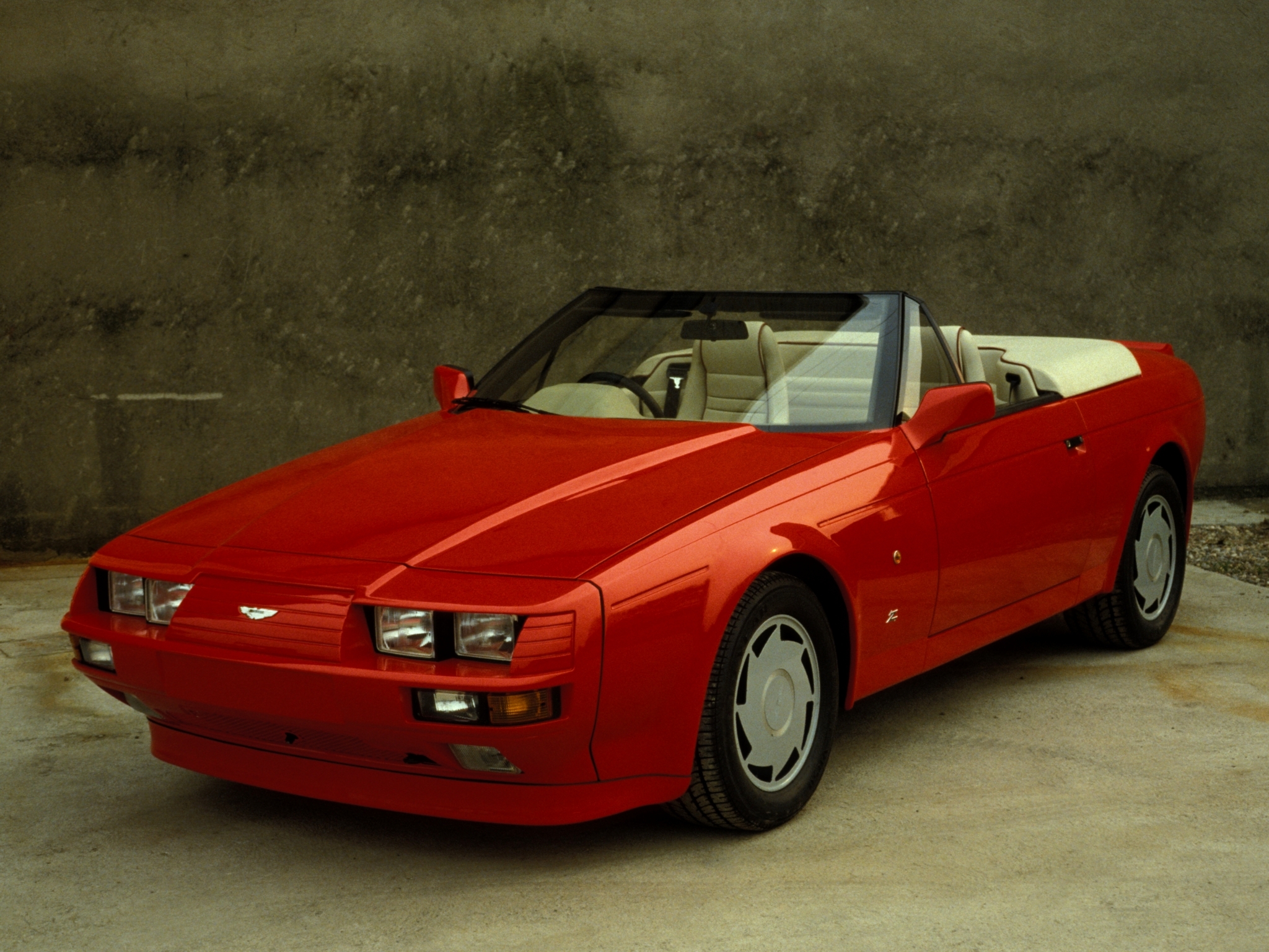 aston martin, cars, red, front view, style, cabriolet, v8, volante, 1988