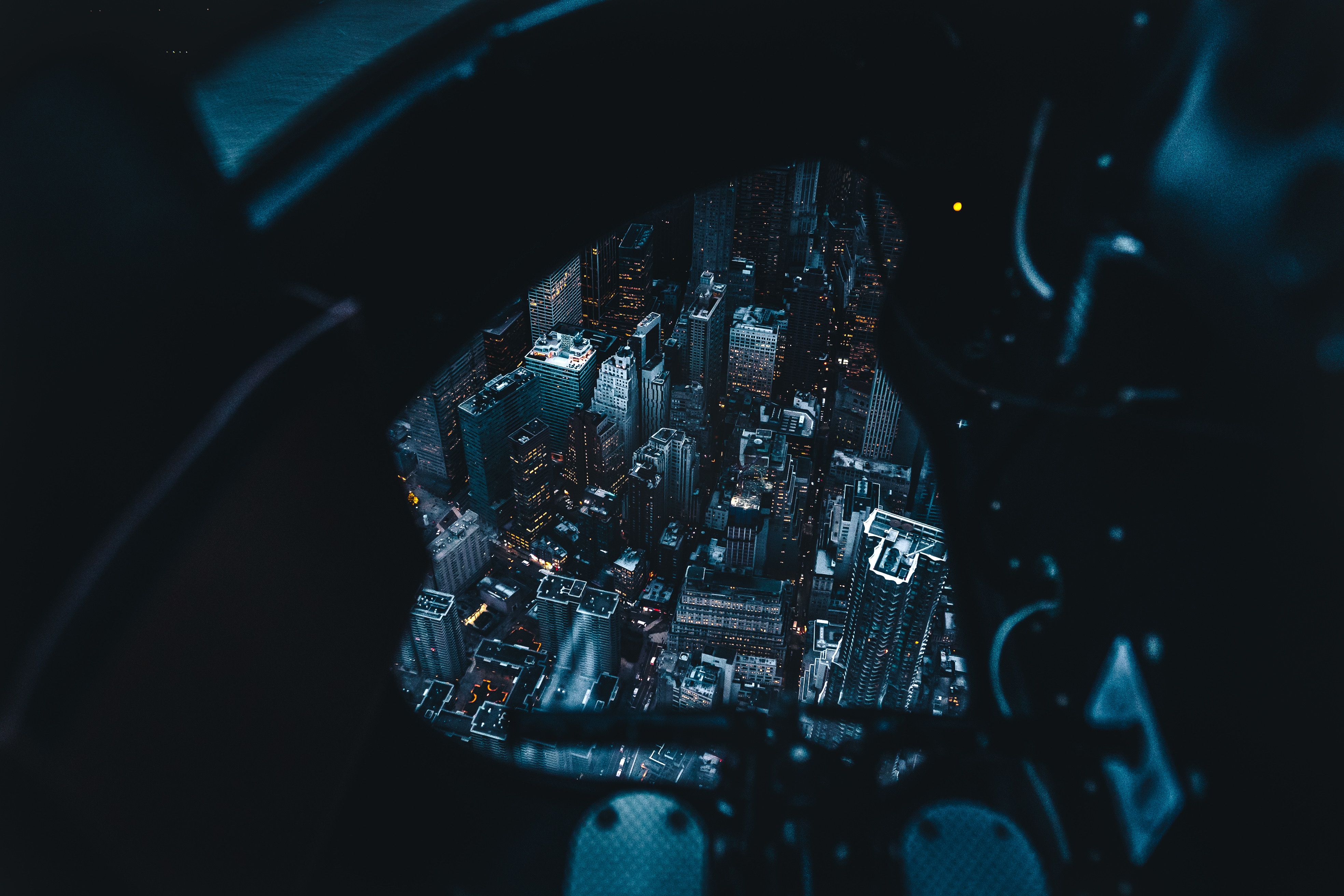 night city, usa, view from above, dark, review, overview, united states, new york