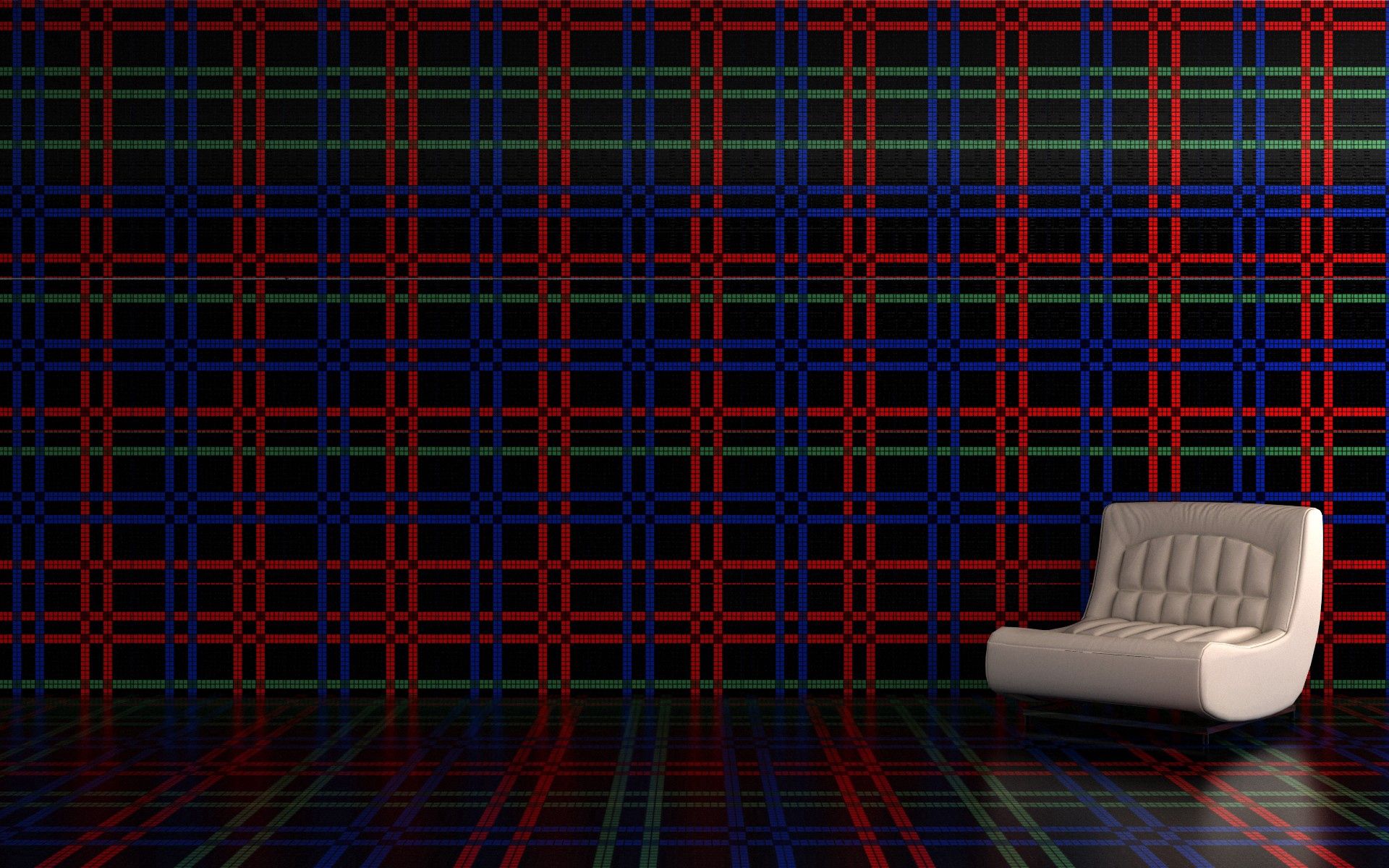 walls, white, miscellanea, miscellaneous, striped, armchair, leather Phone Background