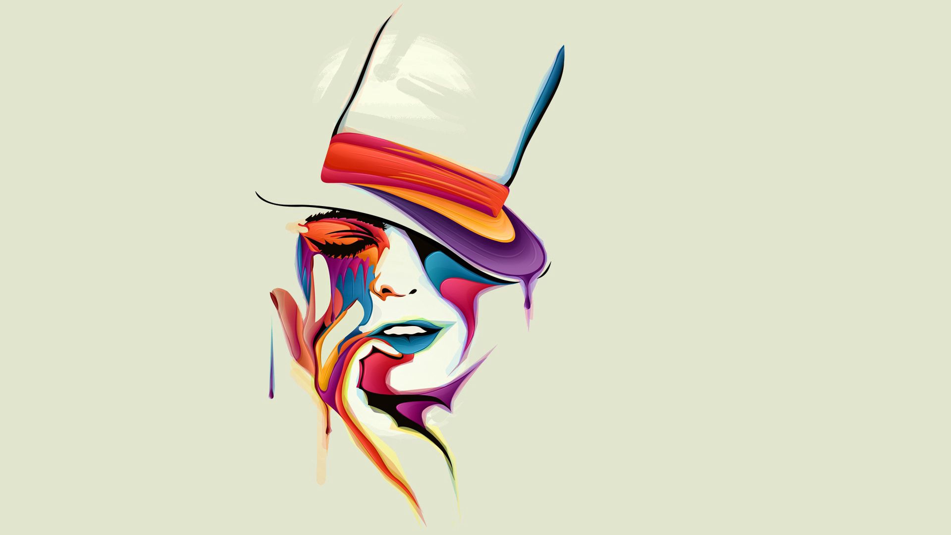 Color face, silhouette, paints, vector 4k Wallpaper