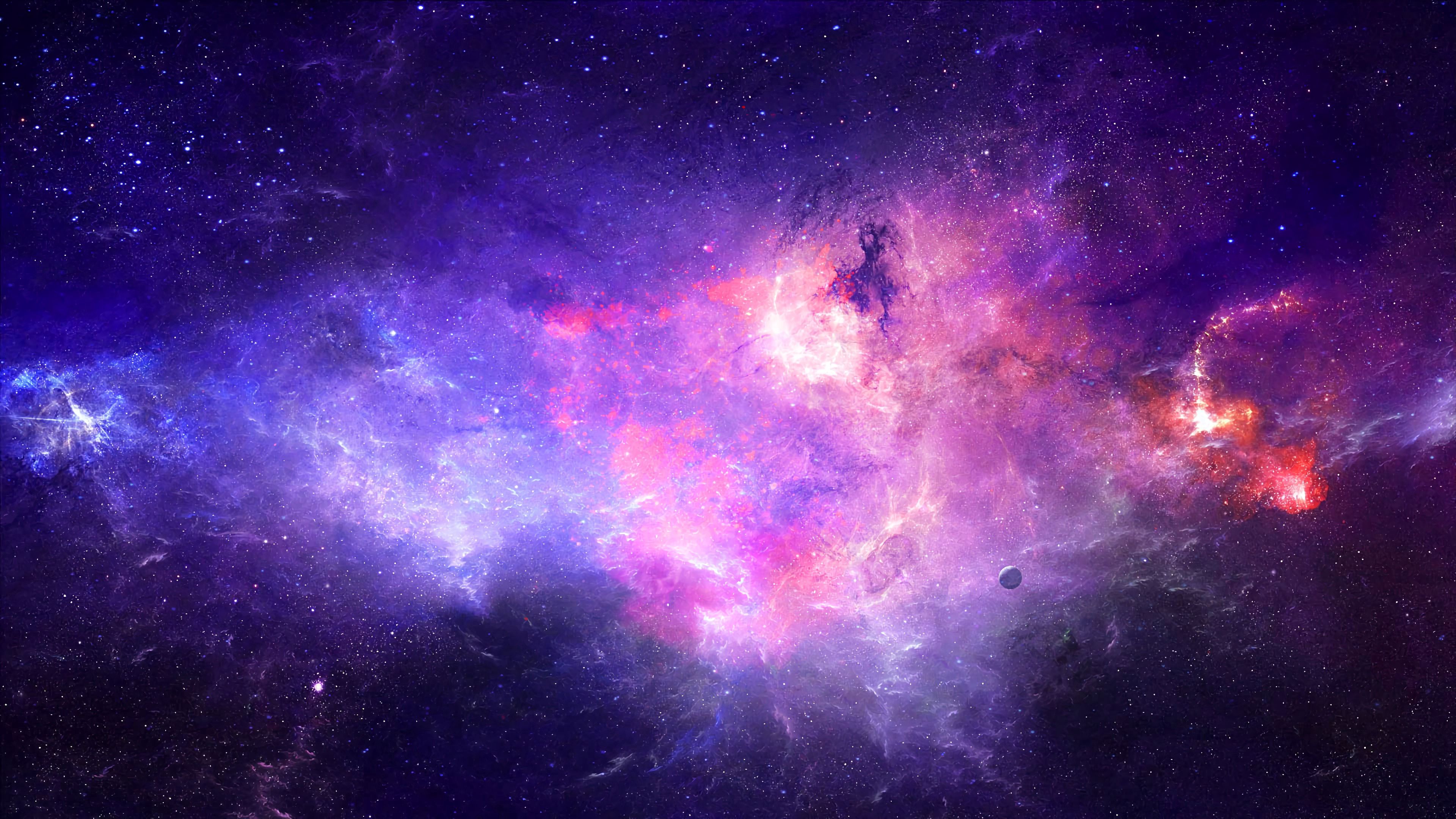 Nebula universe, light, galaxy, glow 4k Wallpaper