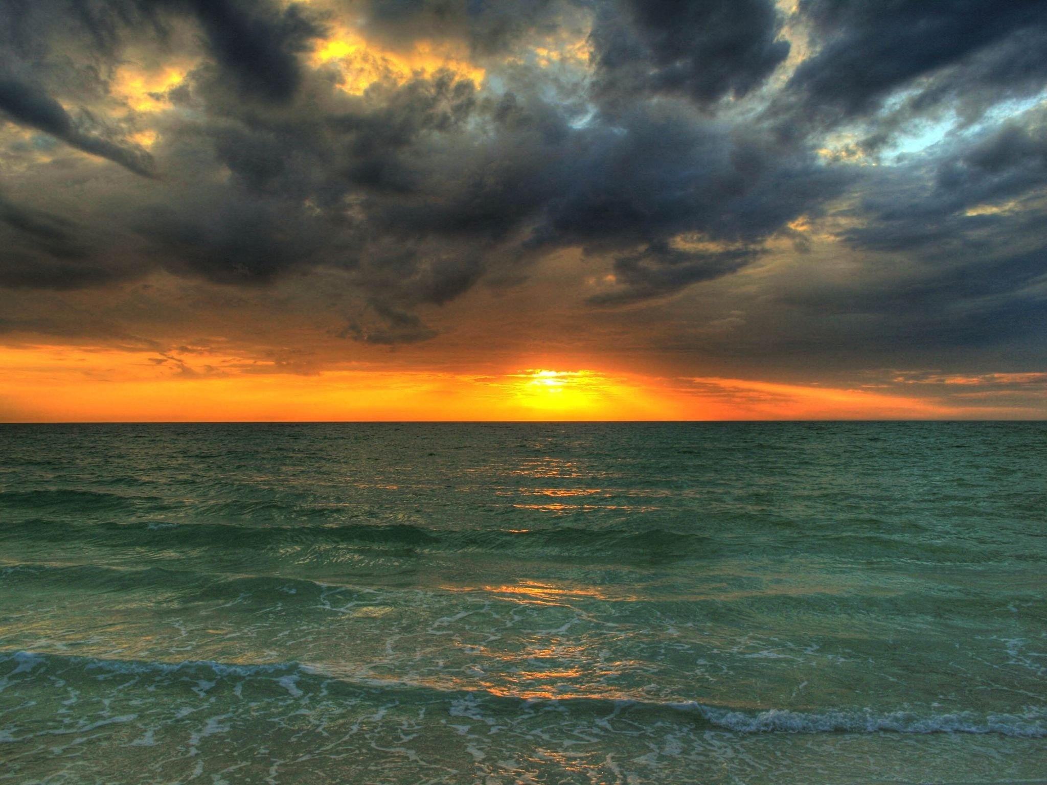 51308 Hintergrundbild herunterladen natur, sunset, sea, waves, farbe, farben - Bildschirmschoner und Bilder kostenlos