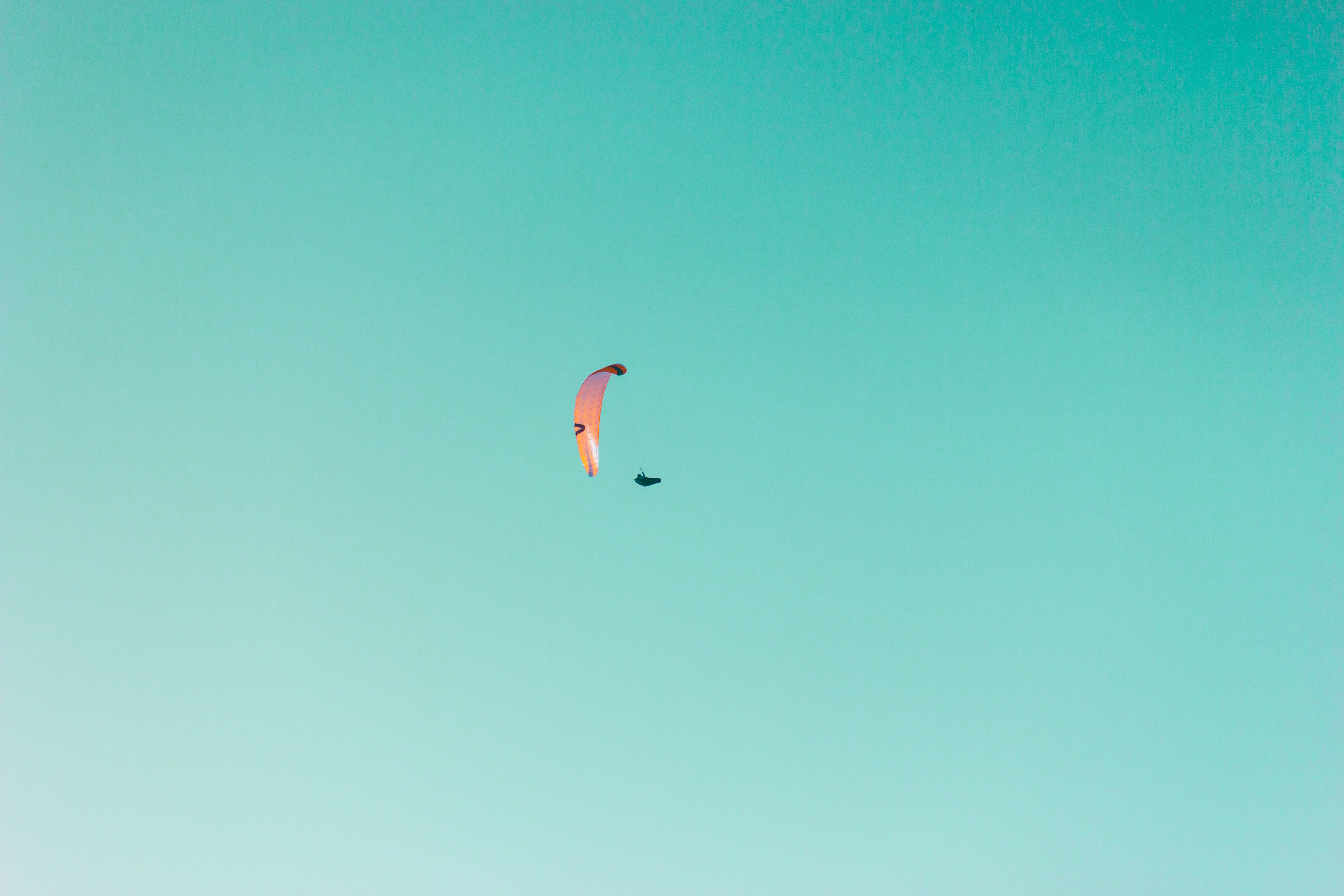 sky, minimalism, flight, paragliding, paraglider HD wallpaper