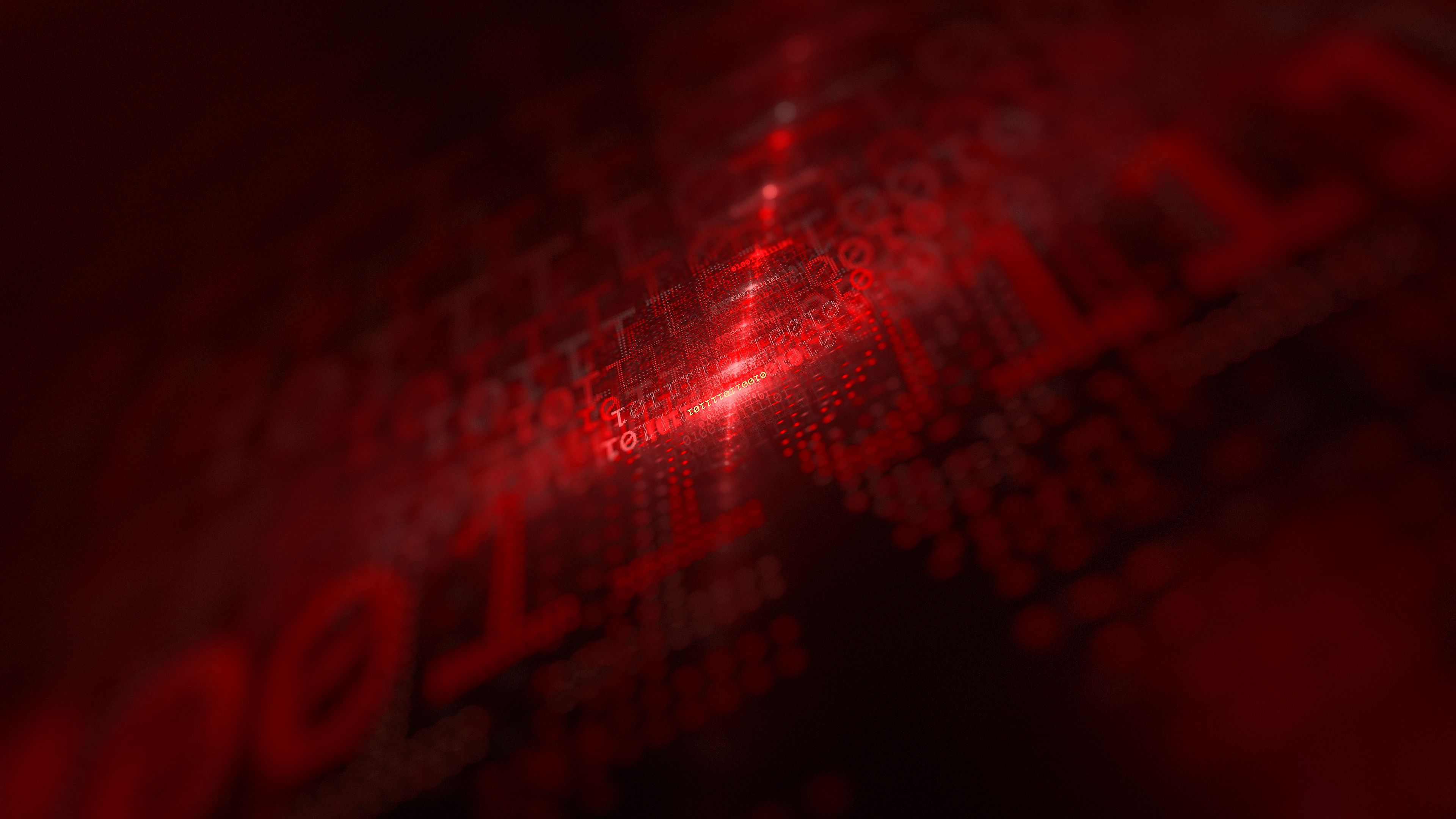 red, abstract, matrix, code, glow, numbers 4K Ultra
