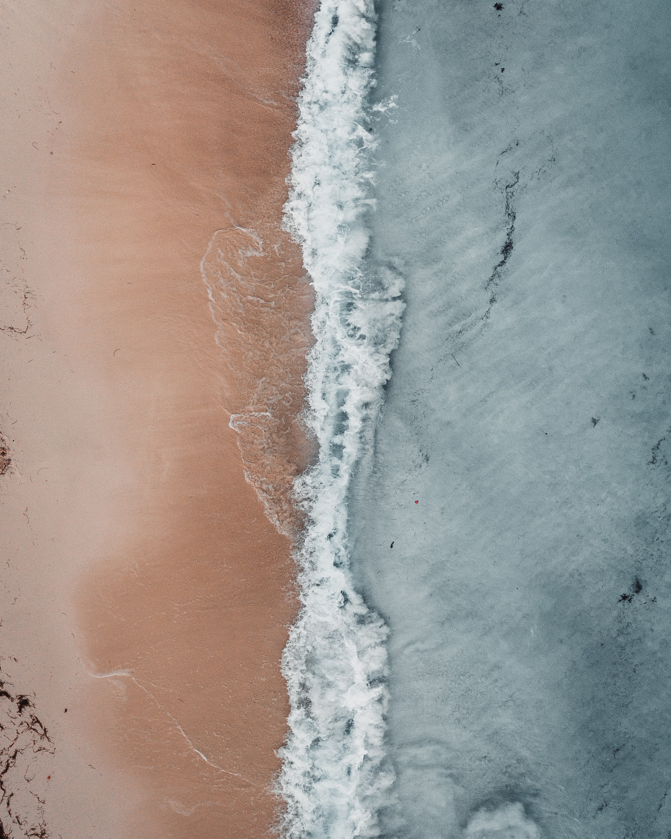 nature, wave, sand, view from above, shore, bank, ocean, surf