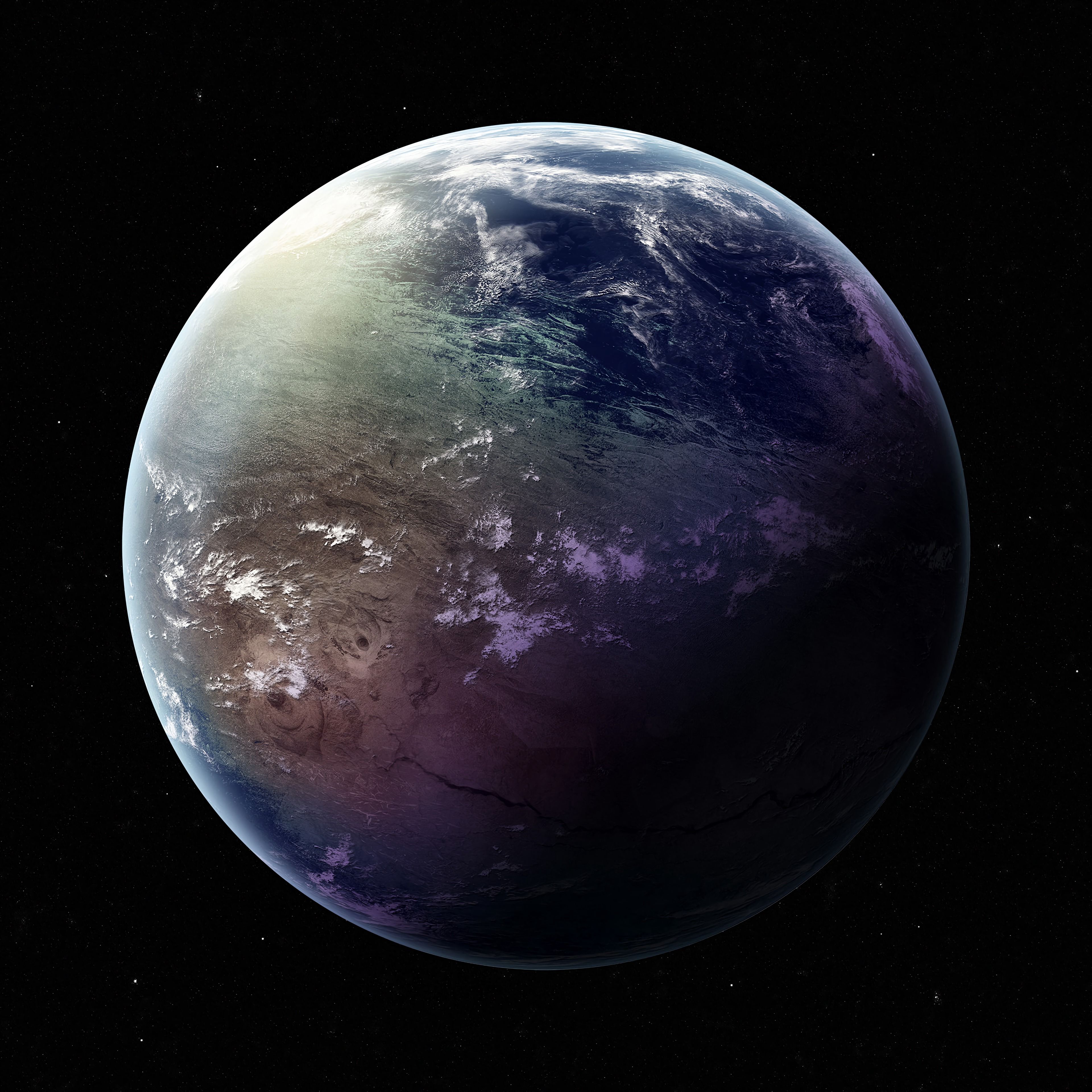 planet, universe, land, stars 4K iPhone