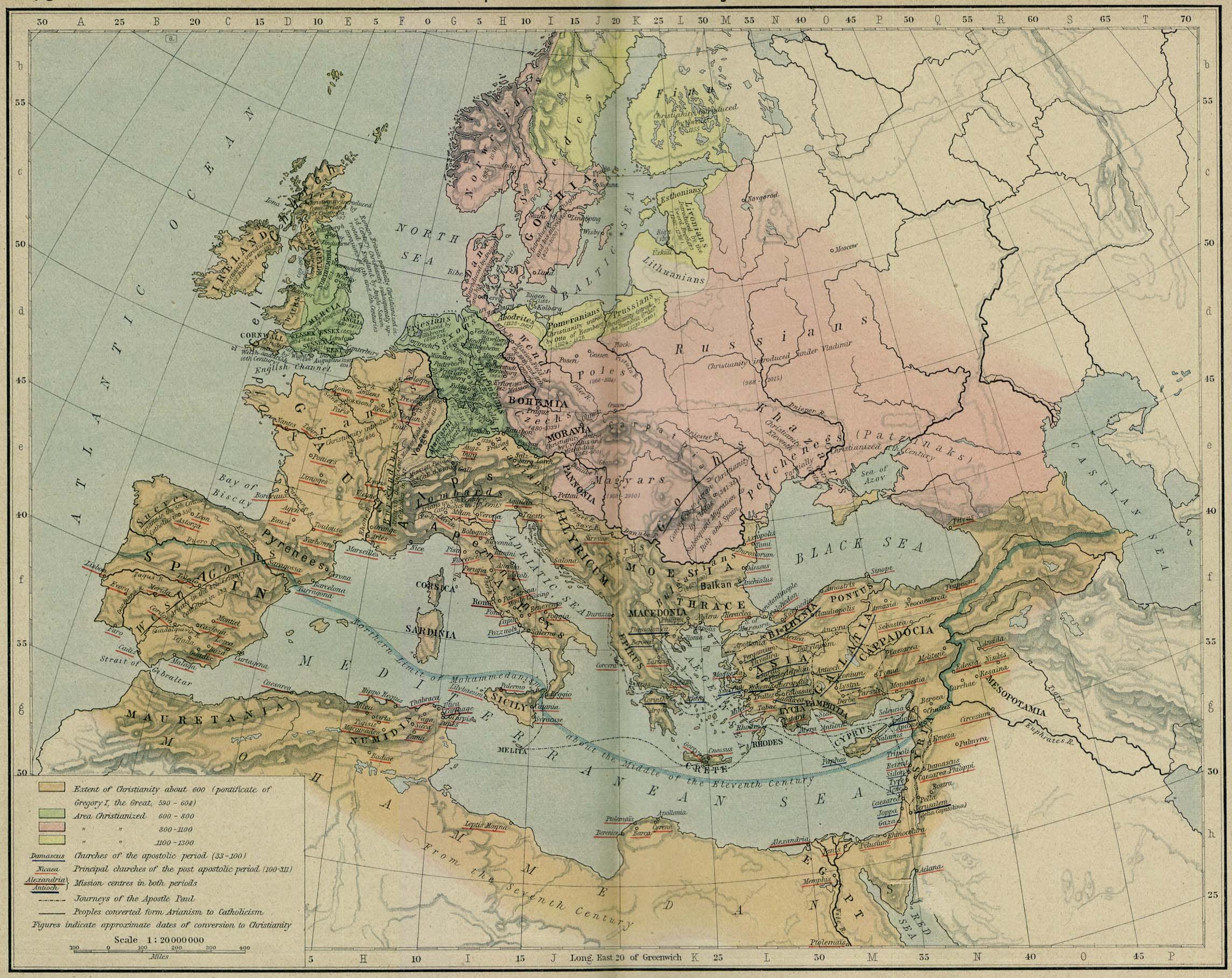 Карта мира 1750 года