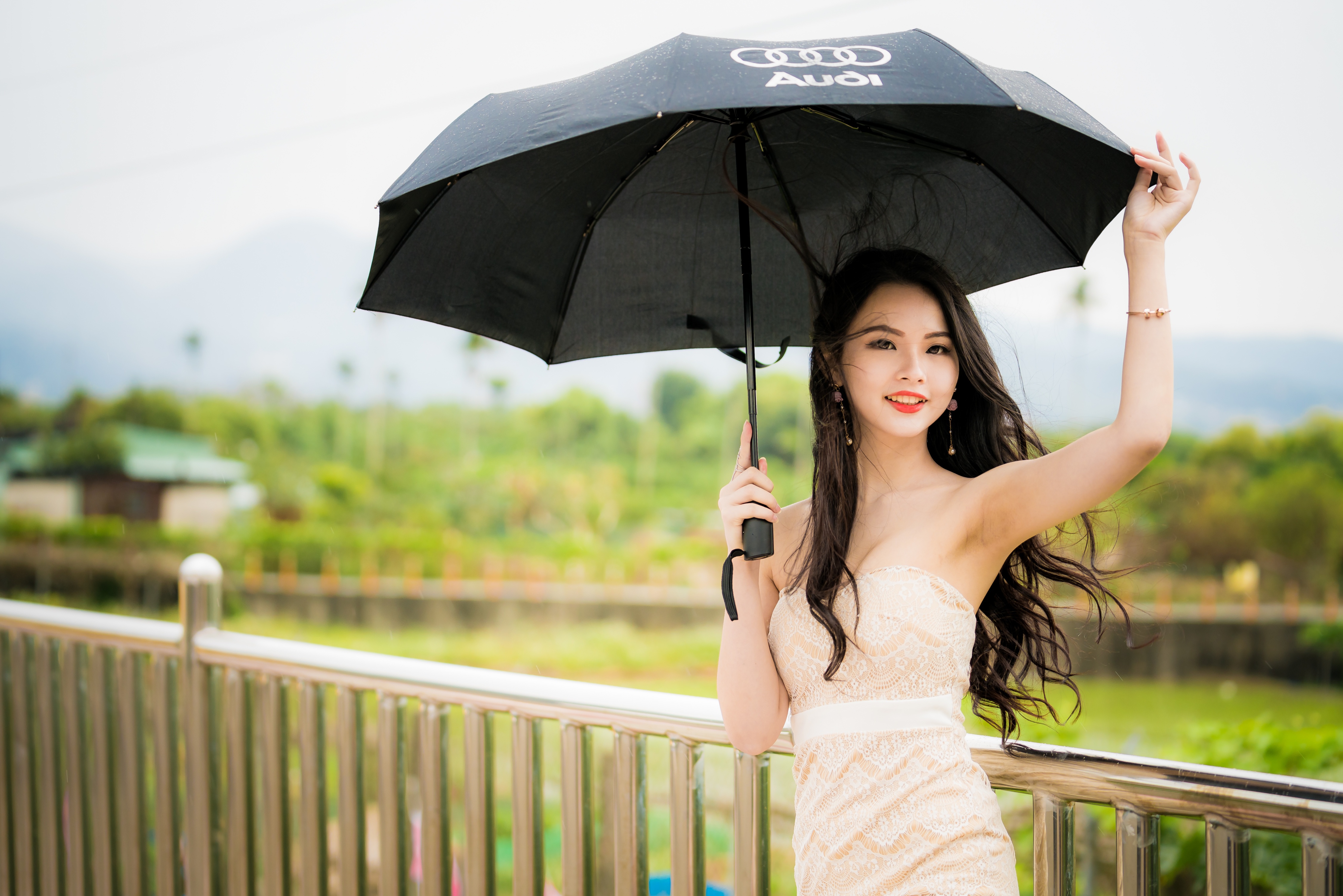 Девушка зонт
