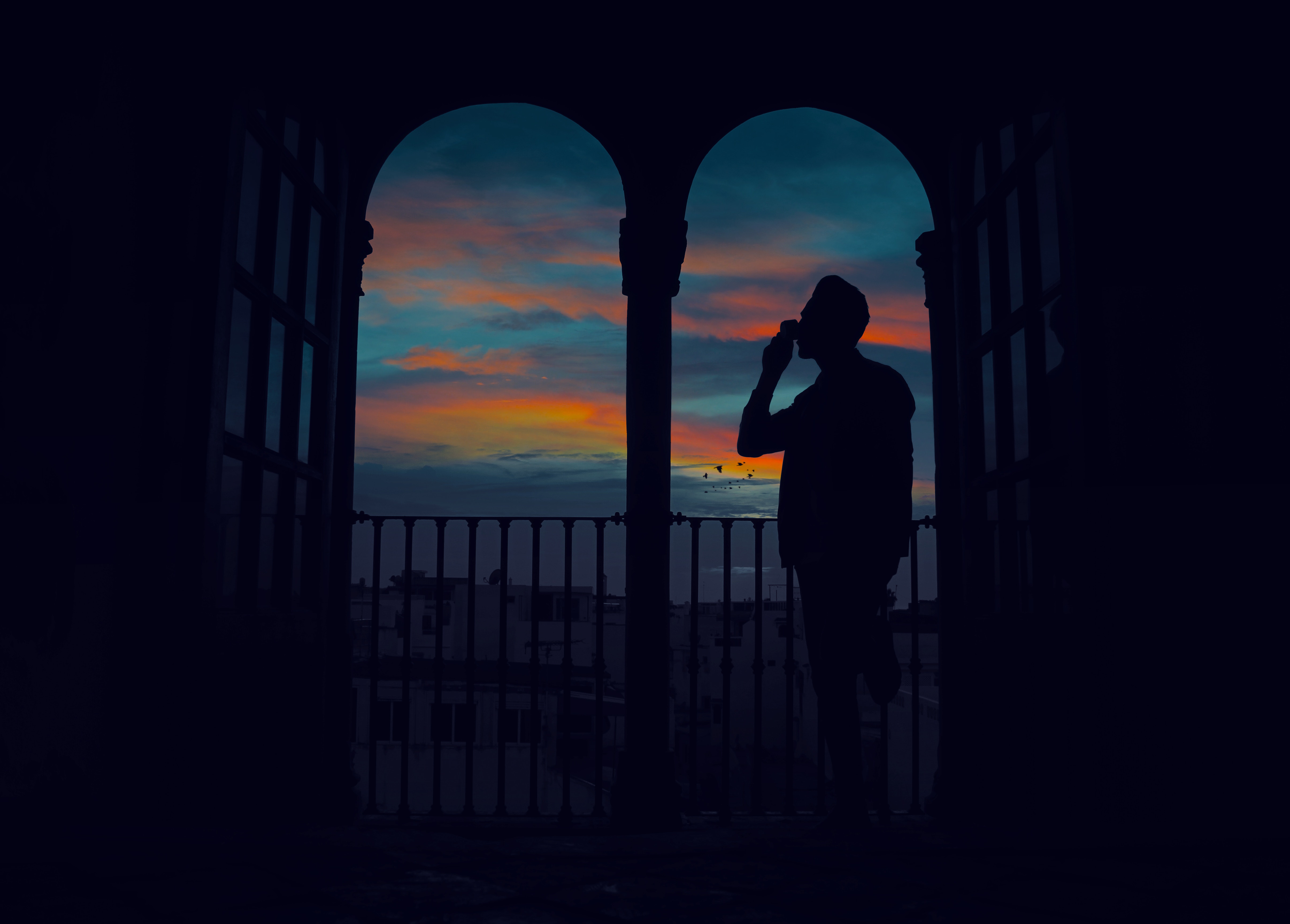 78922 Screensavers and Wallpapers Man for phone. Download man, twilight, dark, silhouette, dusk, arch pictures for free