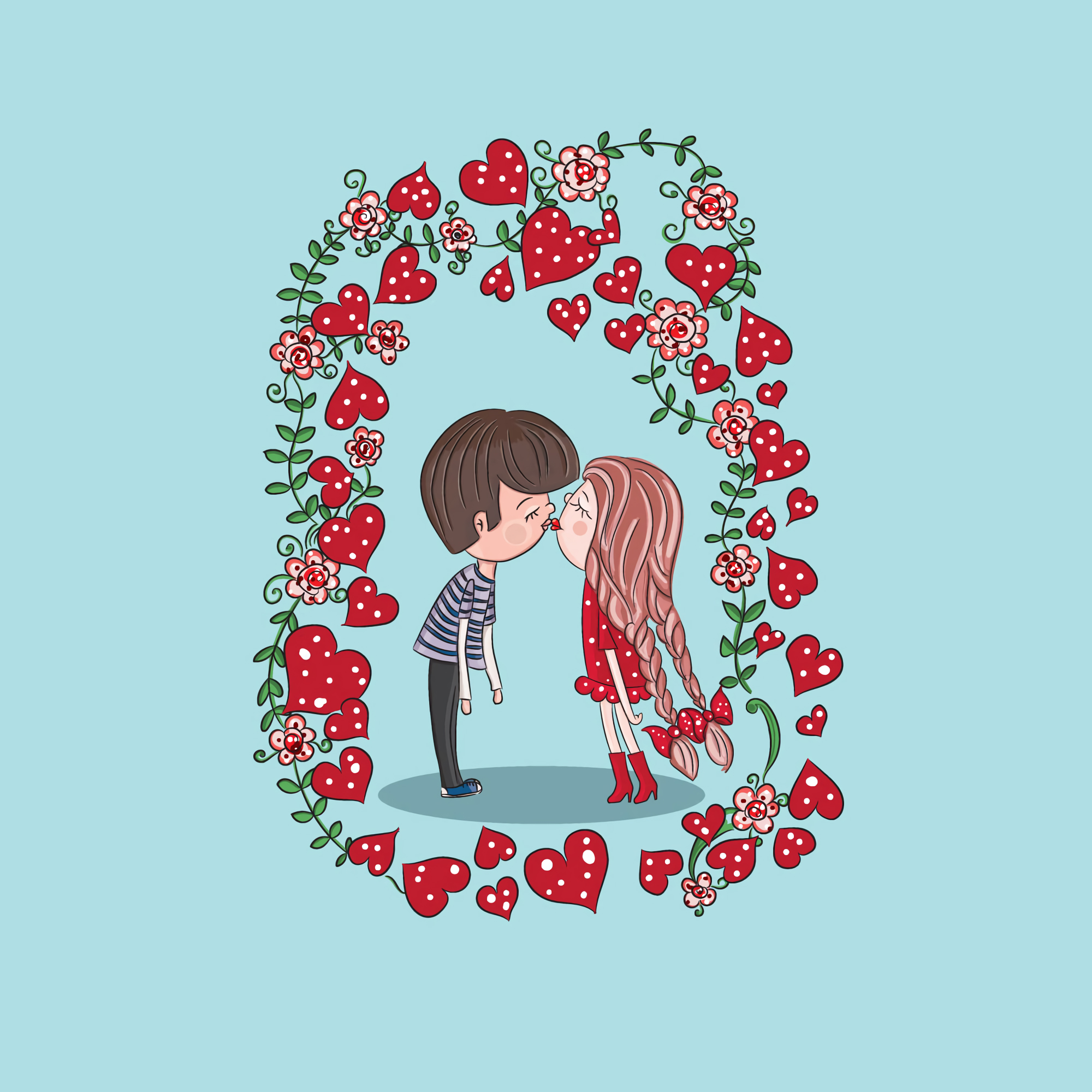 Cool Backgrounds art, couple, love, pair Kiss
