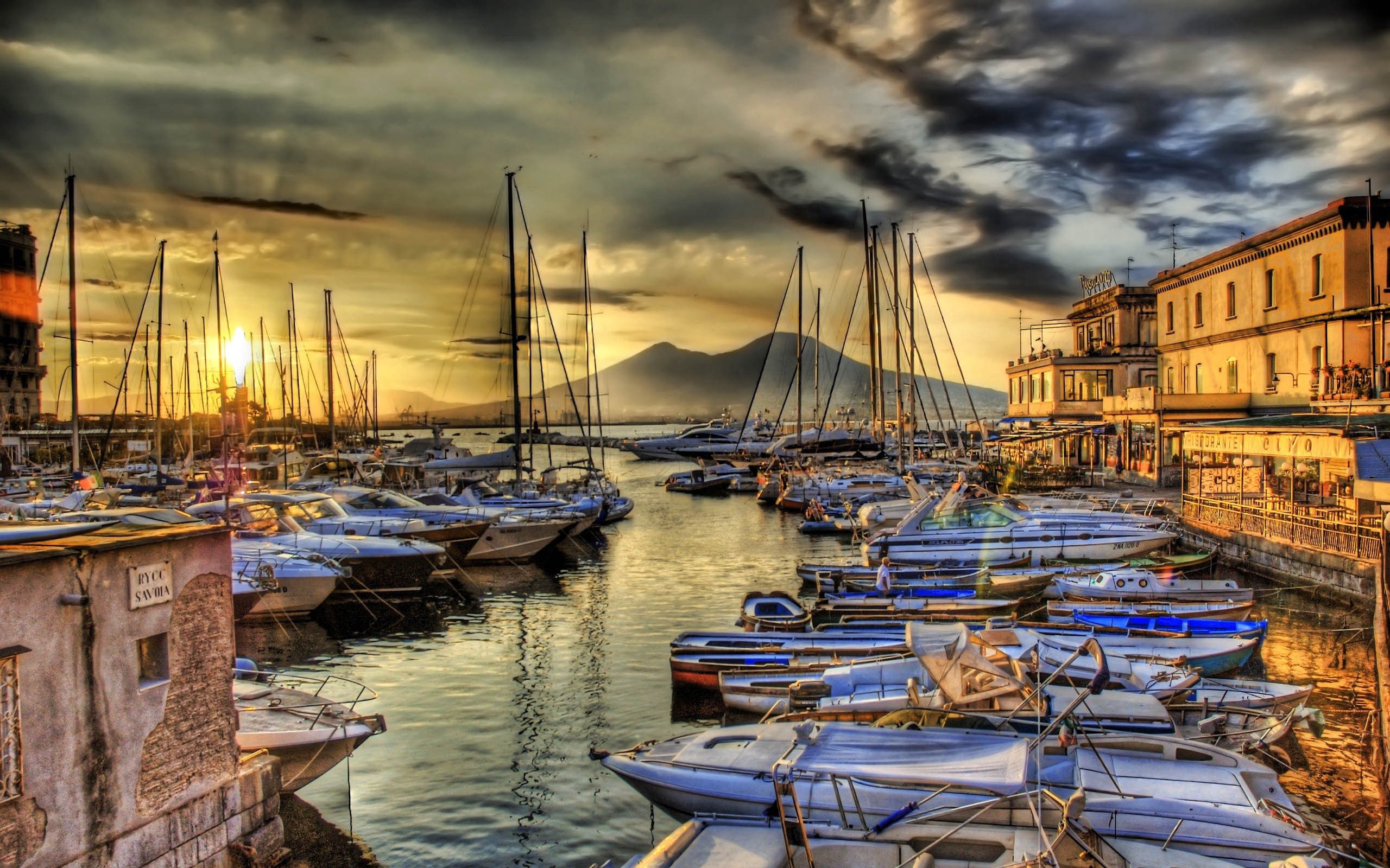 Laden Sie das Italien, Städte, Sea, Boote, Seebrücke, Pier, Wharf, Hdr, Liegeplatz, Neapel-Bild kostenlos auf Ihren PC-Desktop herunter
