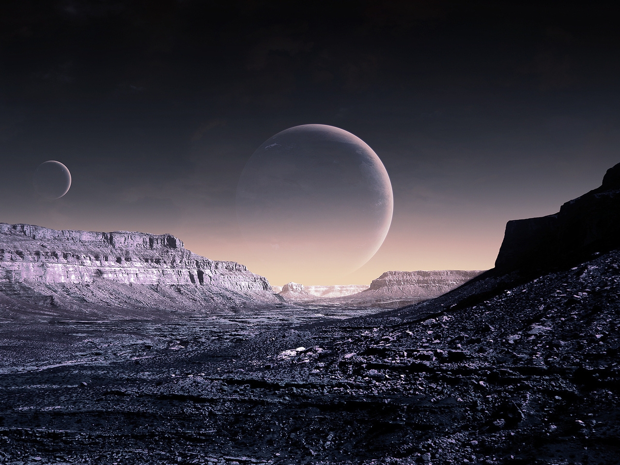 planets, black, landscape, universe phone background