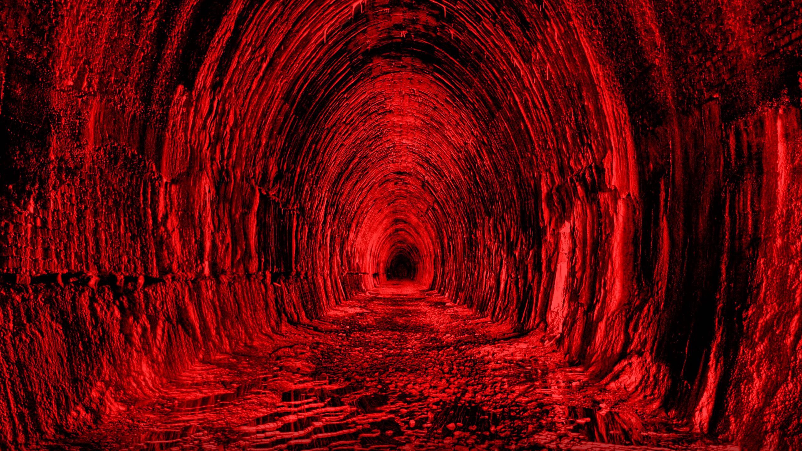 3d, black, red, shine, light, tunnel Aesthetic wallpaper