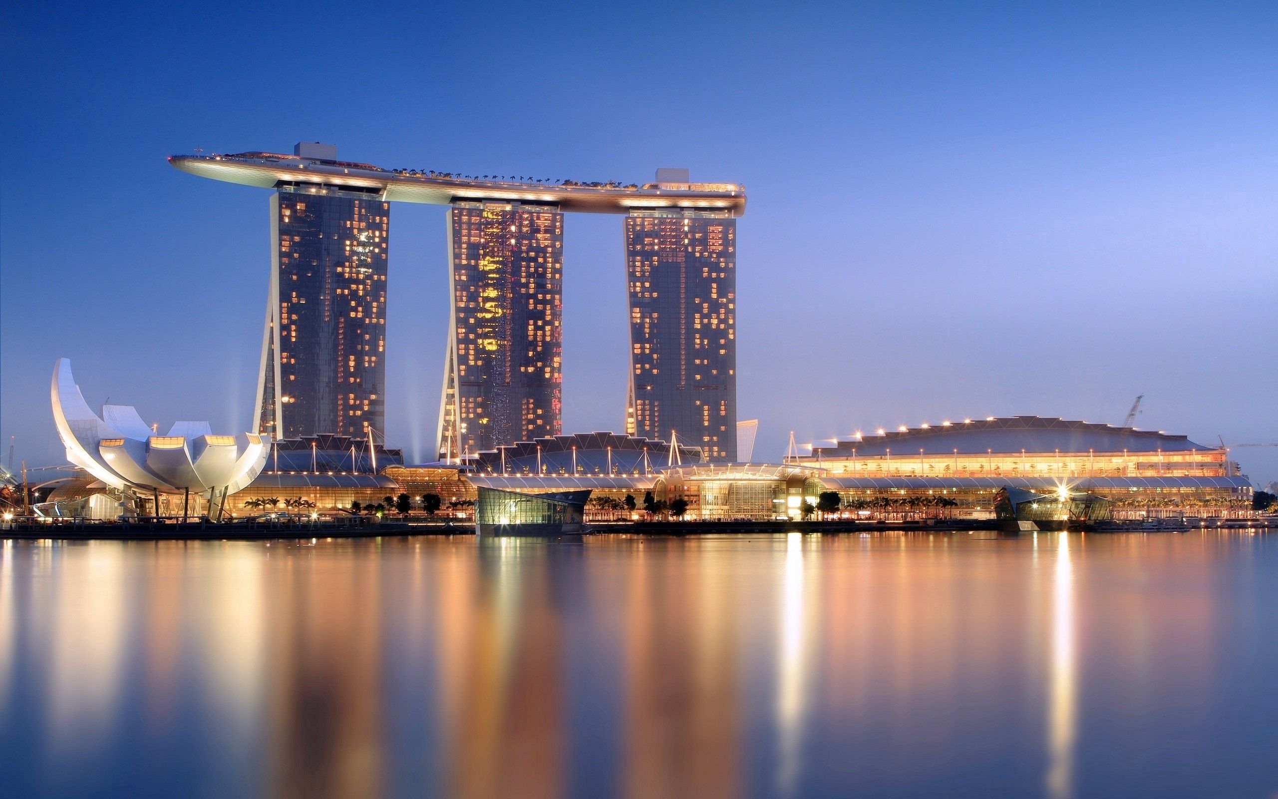 hotel, singapore, cities, night city