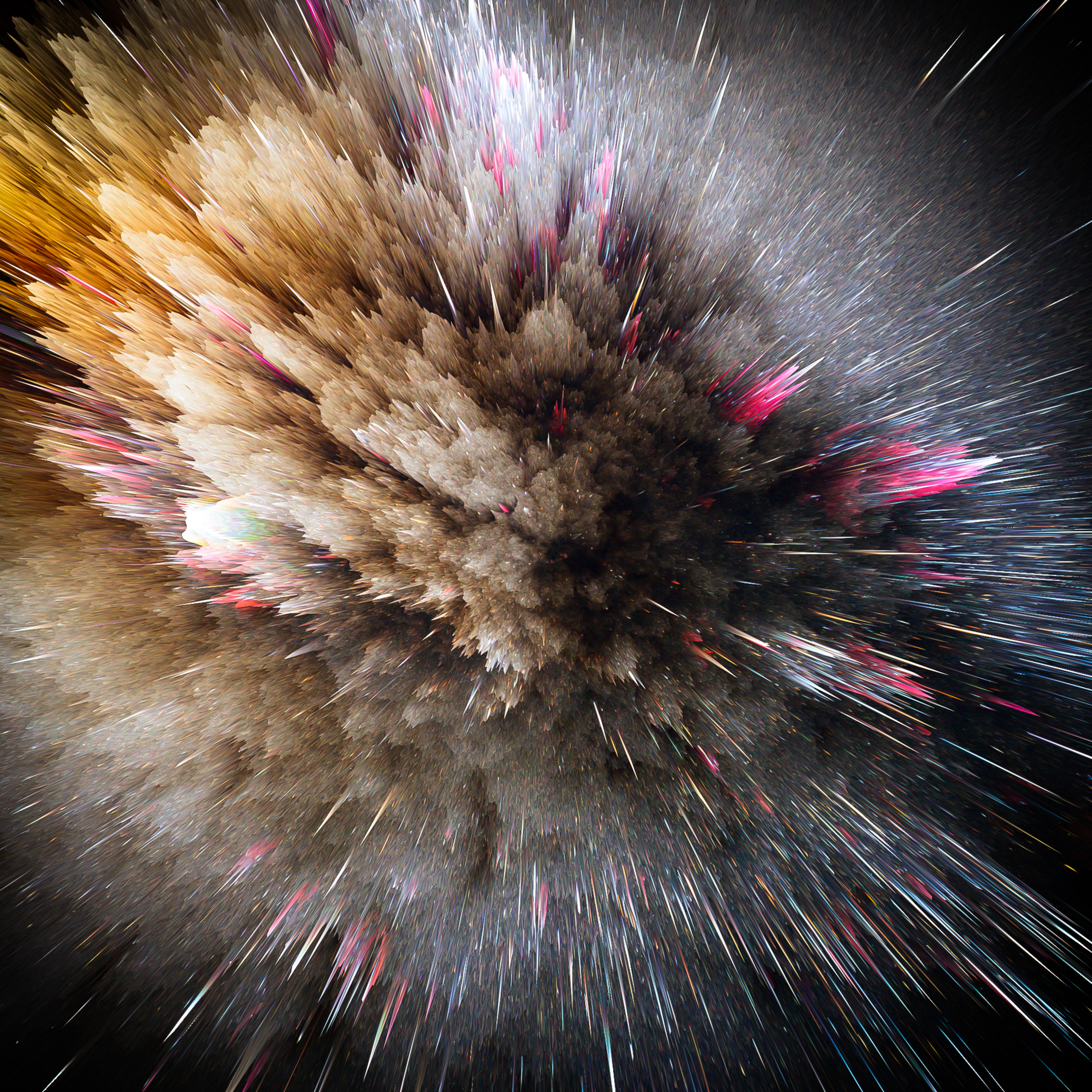 space explosion, cosmic explosion, 3d, volume, shine, form, lines, brilliance, forms, pointed phone background