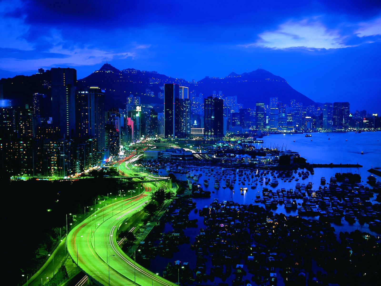 Hong Kong cities, hong kong s.a.r, night, road Lock Screen