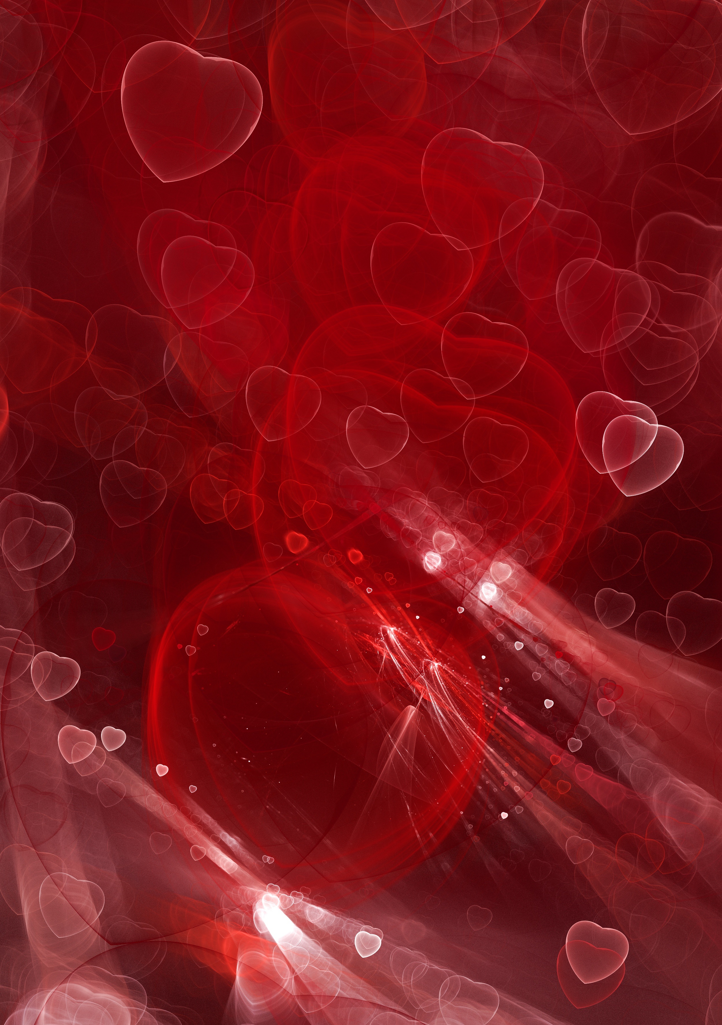 109202 download wallpaper hearts, love, red, shine, brilliance, fractal screensavers and pictures for free