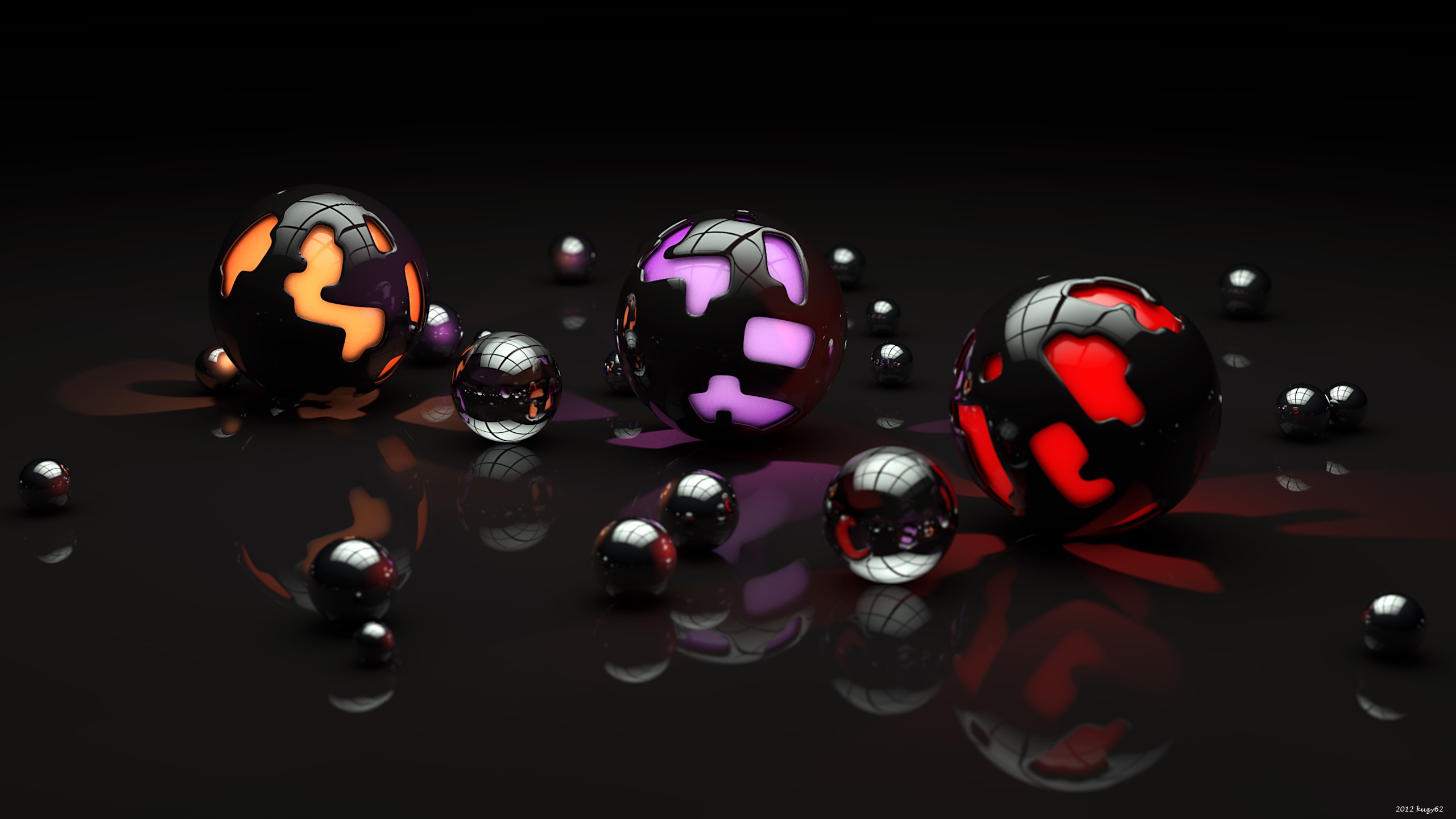 black, 3d art, ball, sphere, artistic