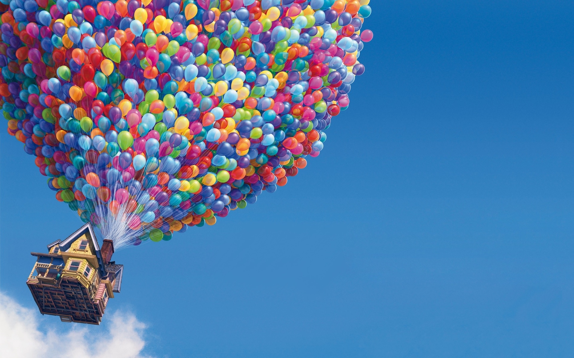 Handy-Wallpaper Luftballons, Häuser, Hintergrund kostenlos herunterladen.