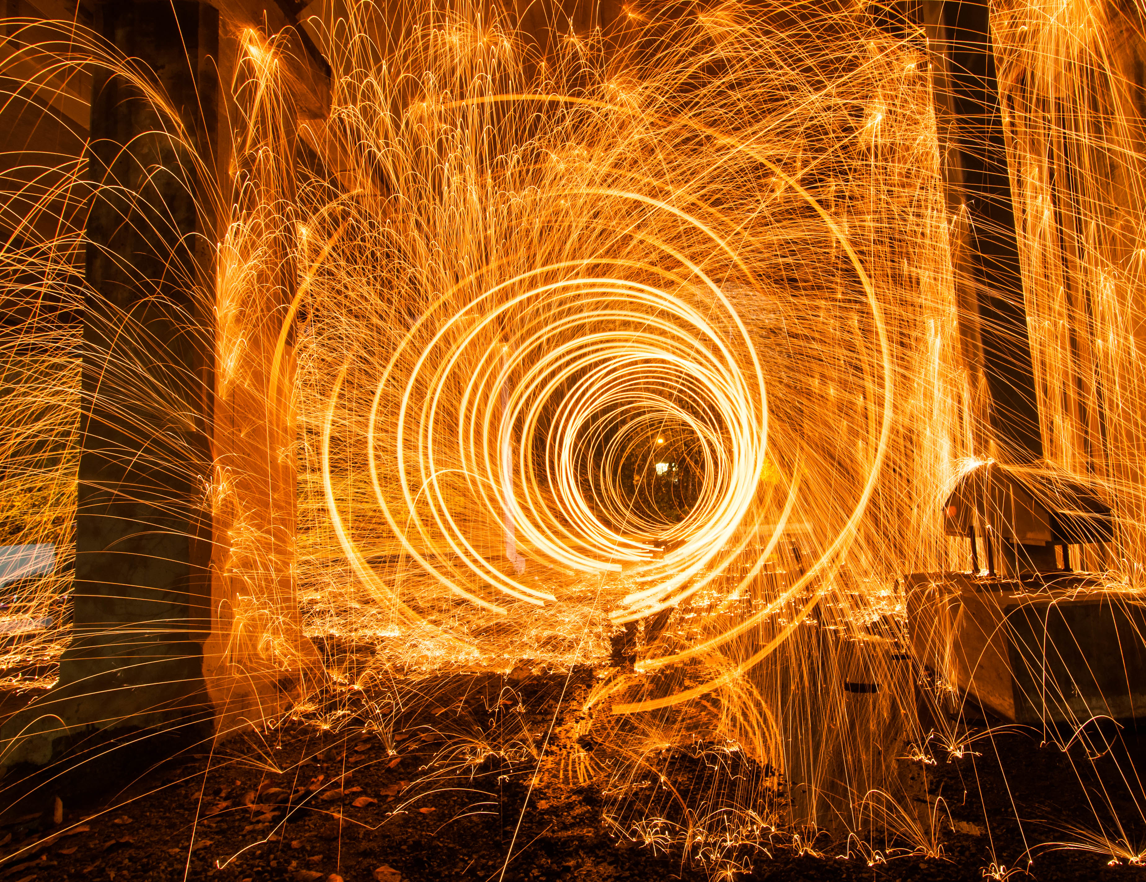 light, long exposure, abstract, circles, shine, sparks, freezelight