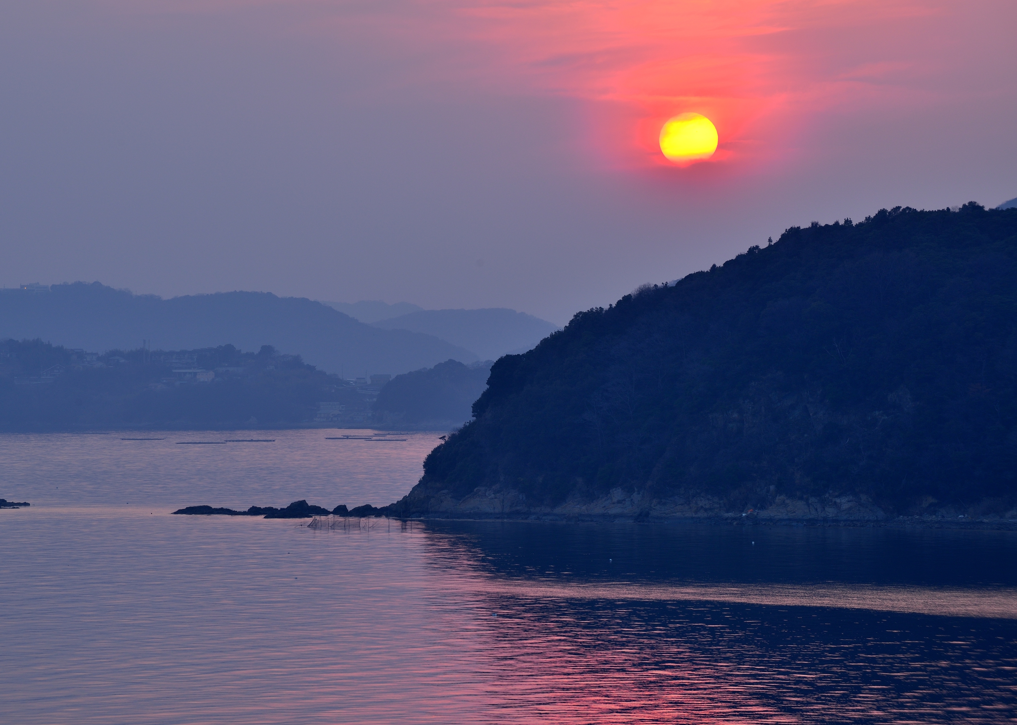 153058 Hintergrundbild herunterladen natur, sunset, sea, japan, tatsuno - Bildschirmschoner und Bilder kostenlos