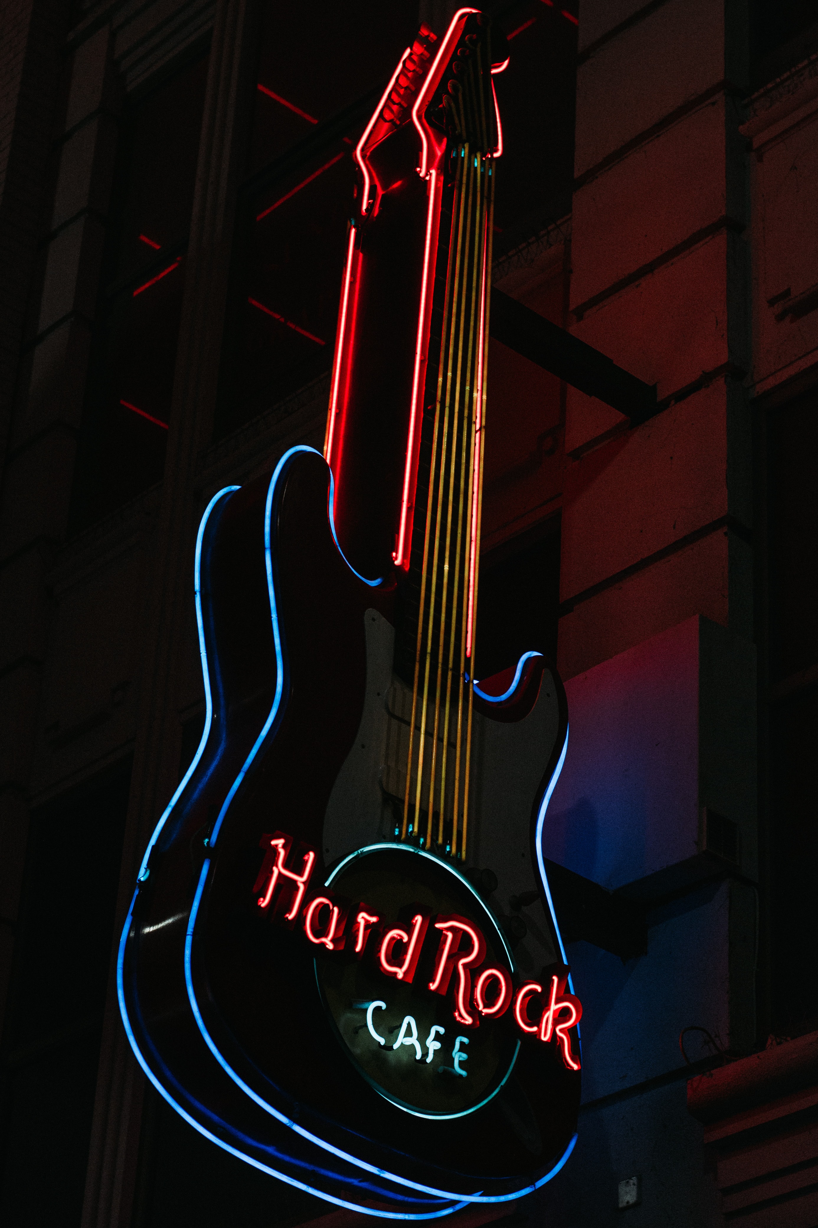 neon, hard rock, words, inscription, hardrock