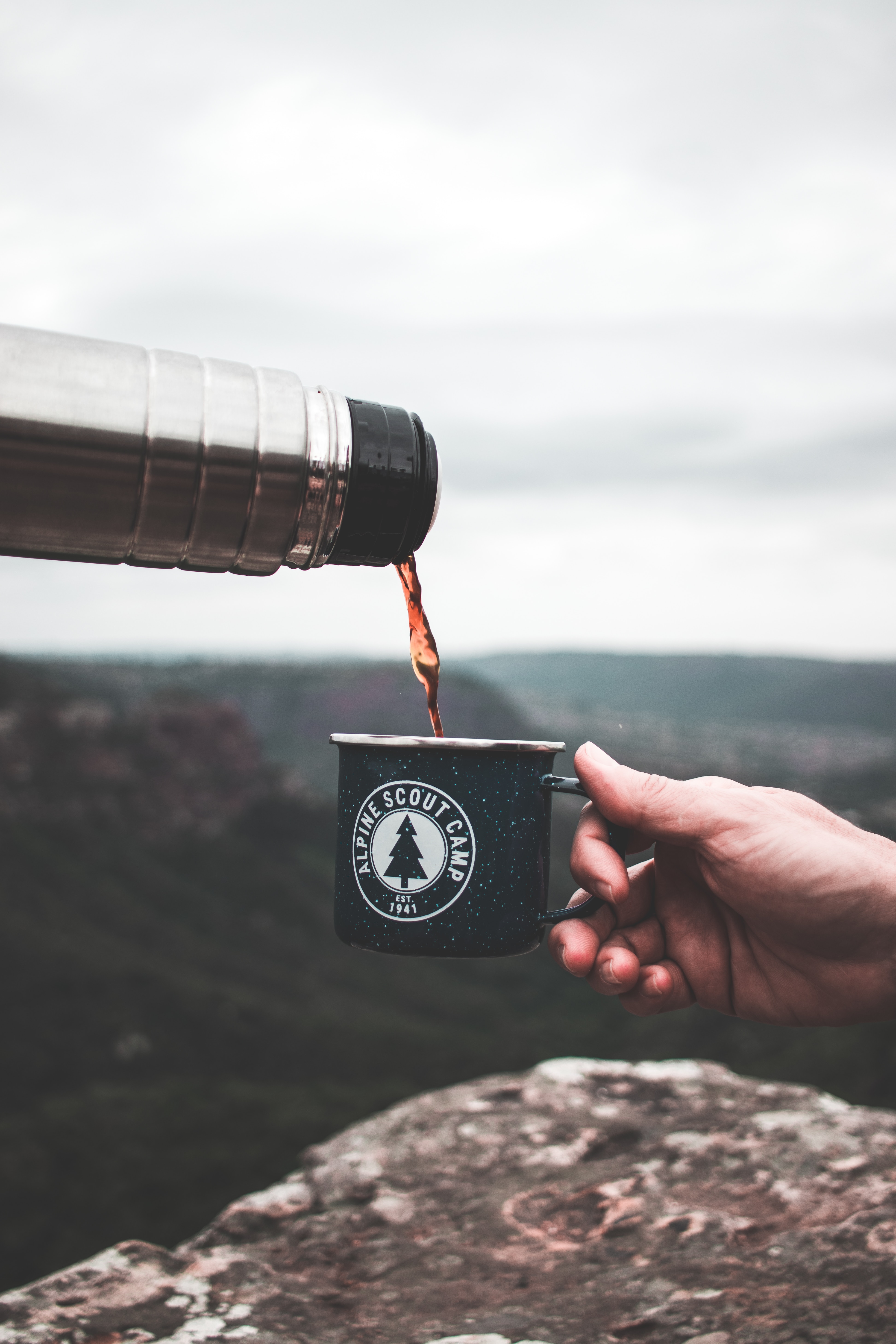 cup, miscellanea, miscellaneous, drink, beverage, tea, thermos, camping, campsite, mug High Definition image