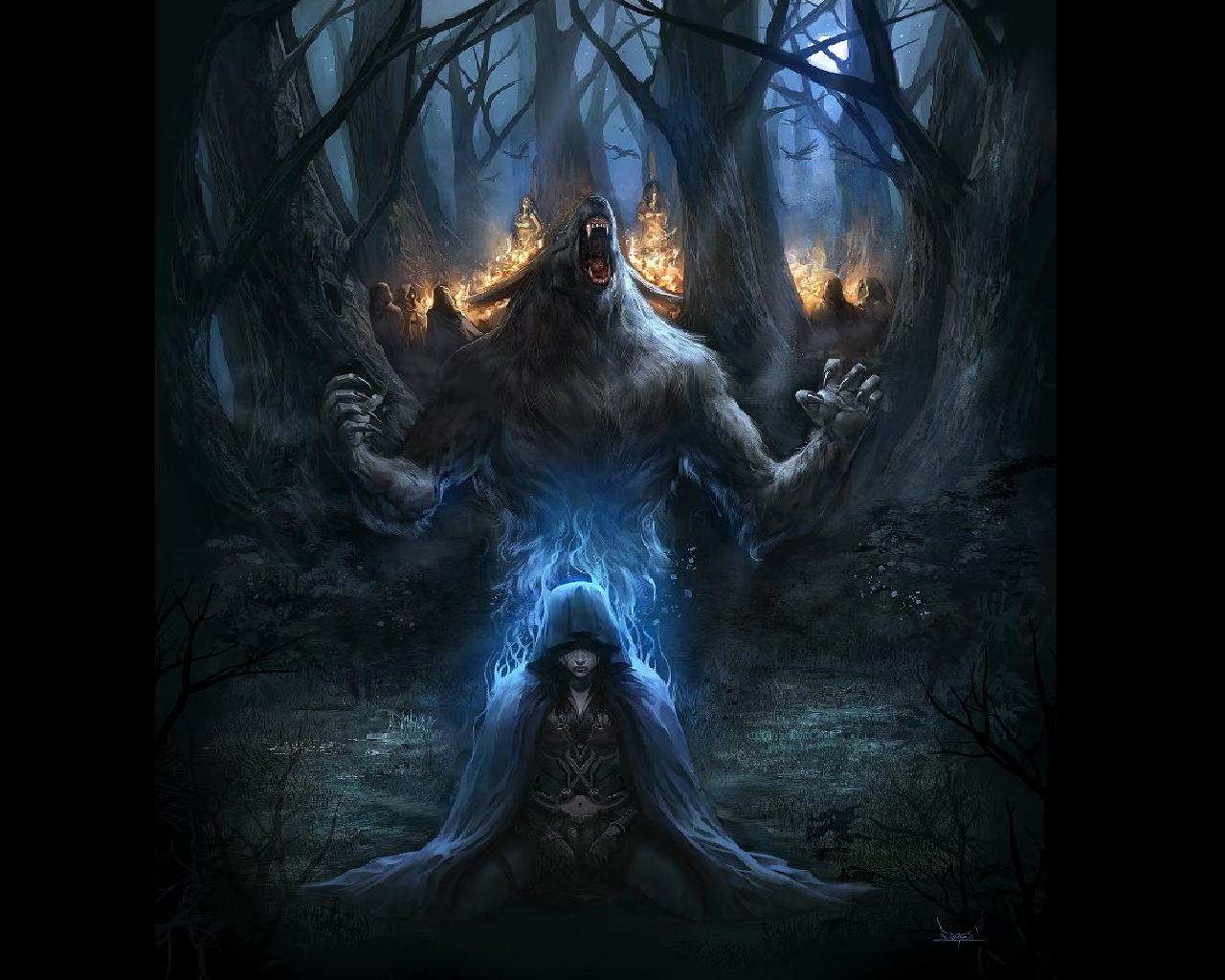 HD wallpaper werewolf, dark