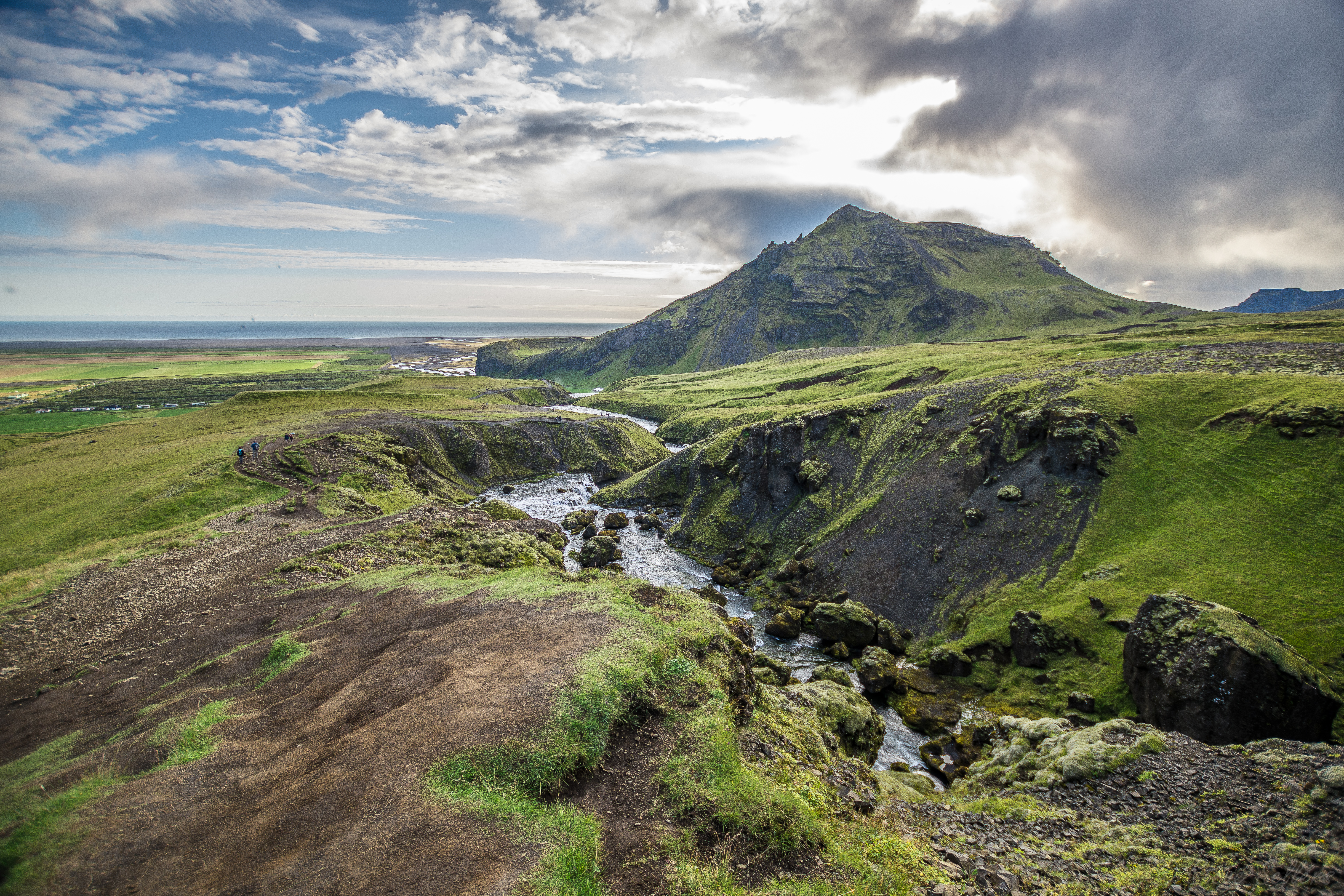 56995 завантажити шпалери ісландія, пейзаж, природа, річка, долина - заставки і картинки безкоштовно