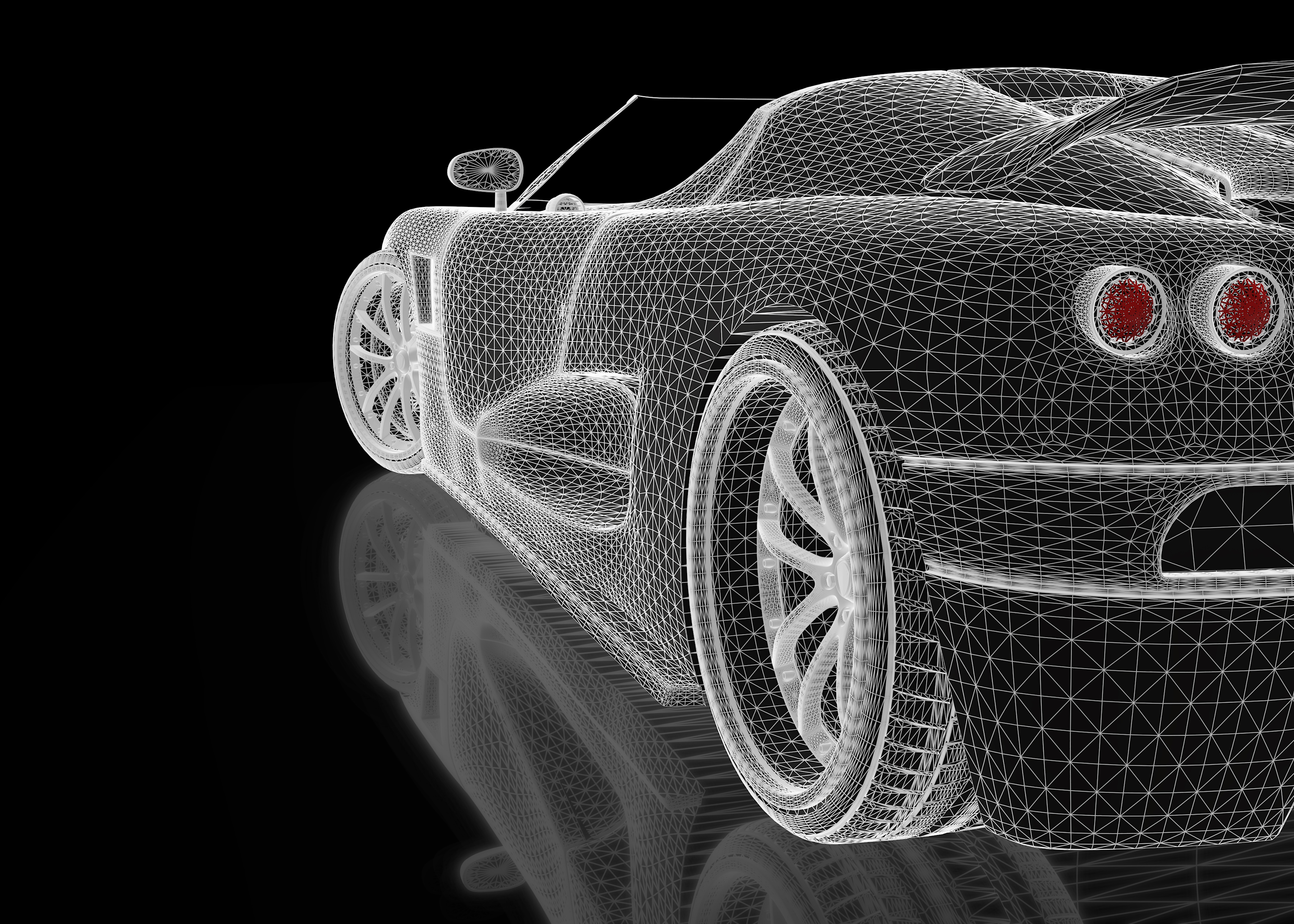 106288 download wallpaper 3d, car, grid, concept, three-dimensional screensavers and pictures for free
