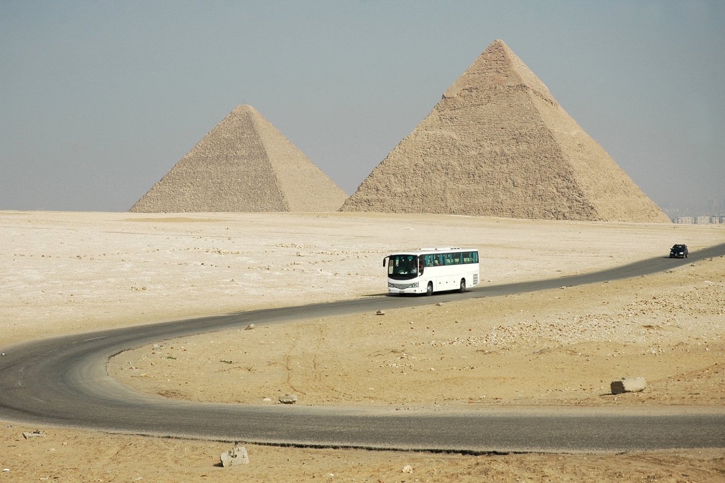 Pyramids egypt, yellow, landscape 4k Wallpaper