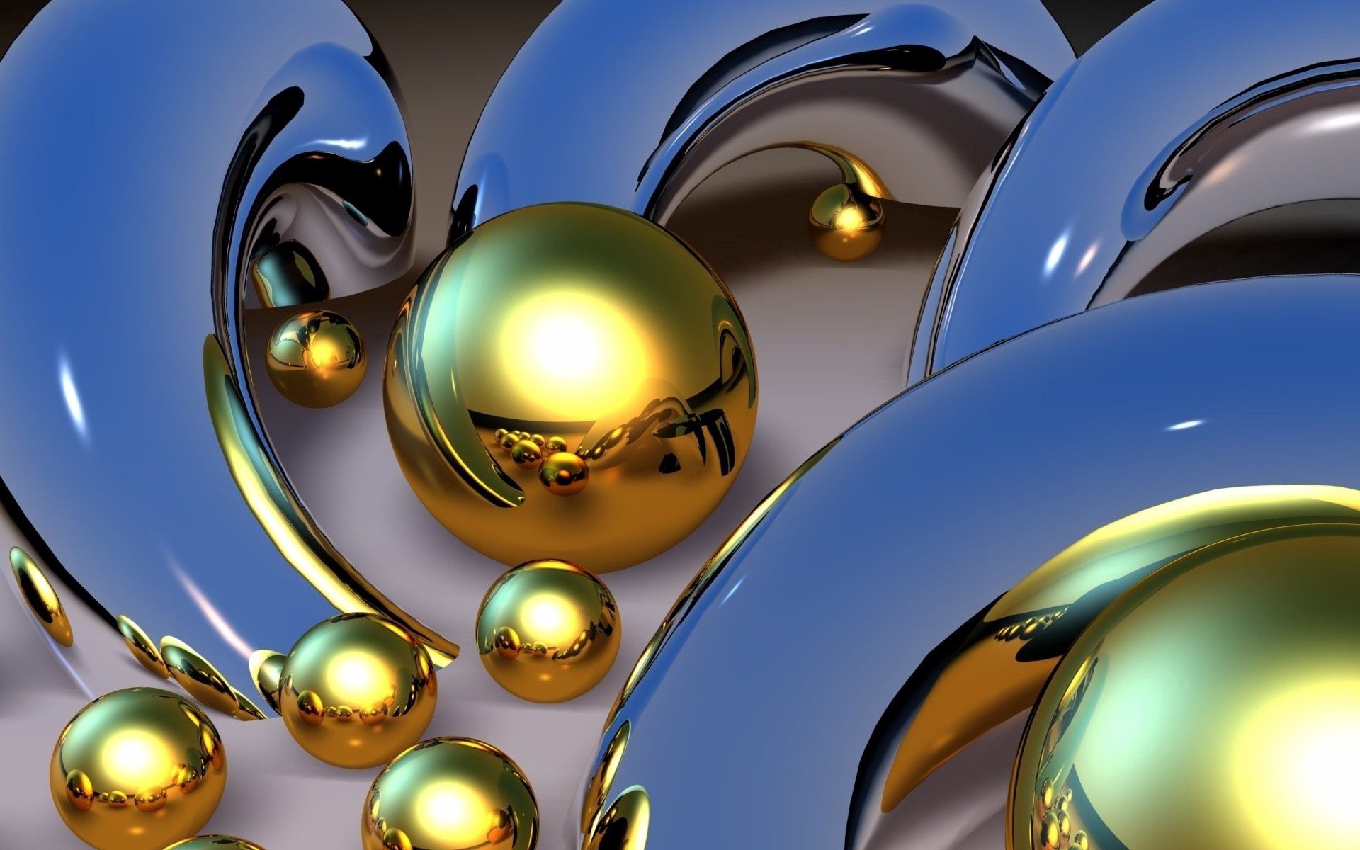 62099 download wallpaper gold, 3d, balls, patterns, metal screensavers and pictures for free