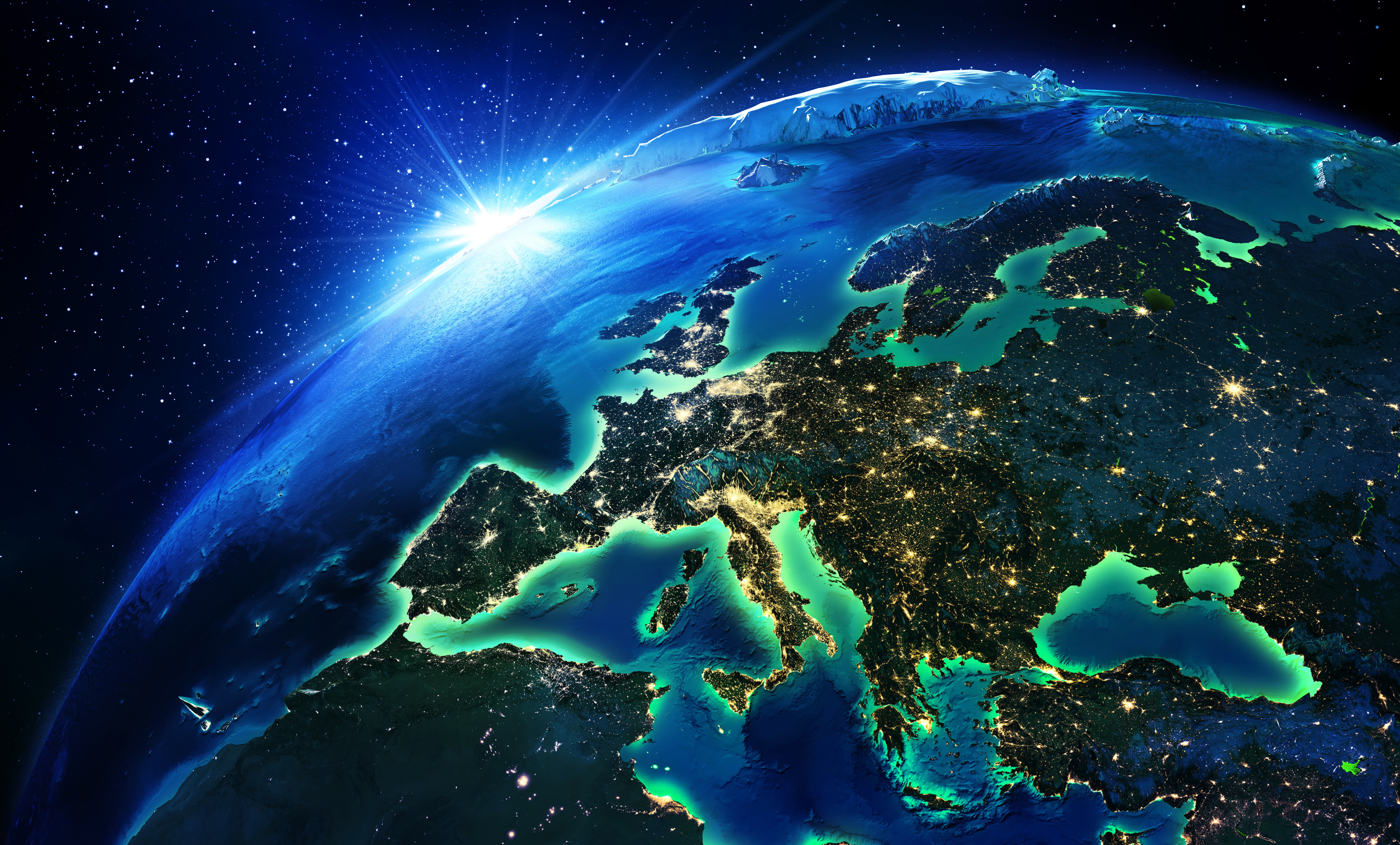 HD desktop wallpaper: Earth, Planet, Europe, From Space download free  picture #686084
