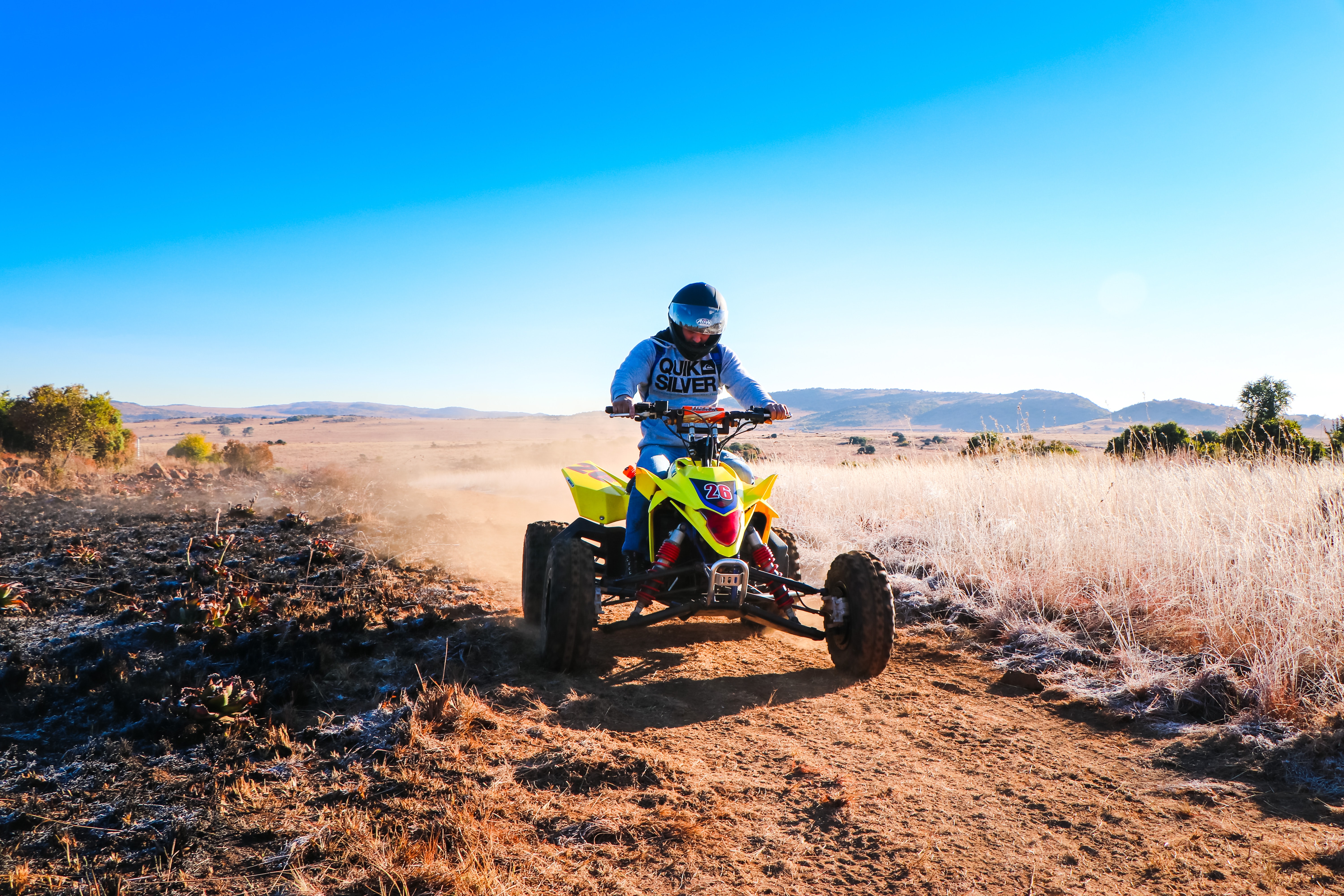 person, motorcycles, road, human, off road, impassability, extreme, atv, quad bike cellphone