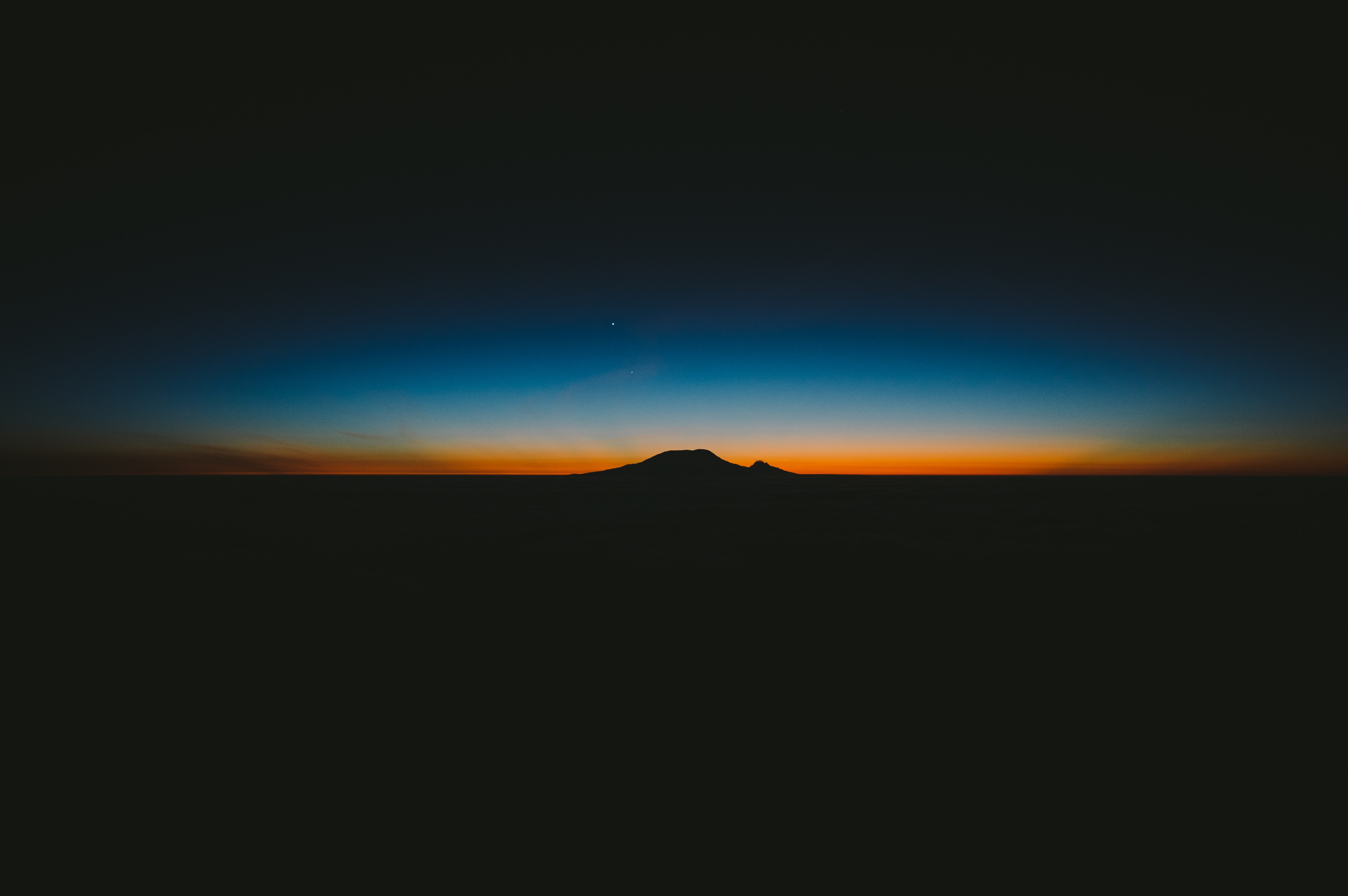 android horizon, dark, mountain, sunset, night