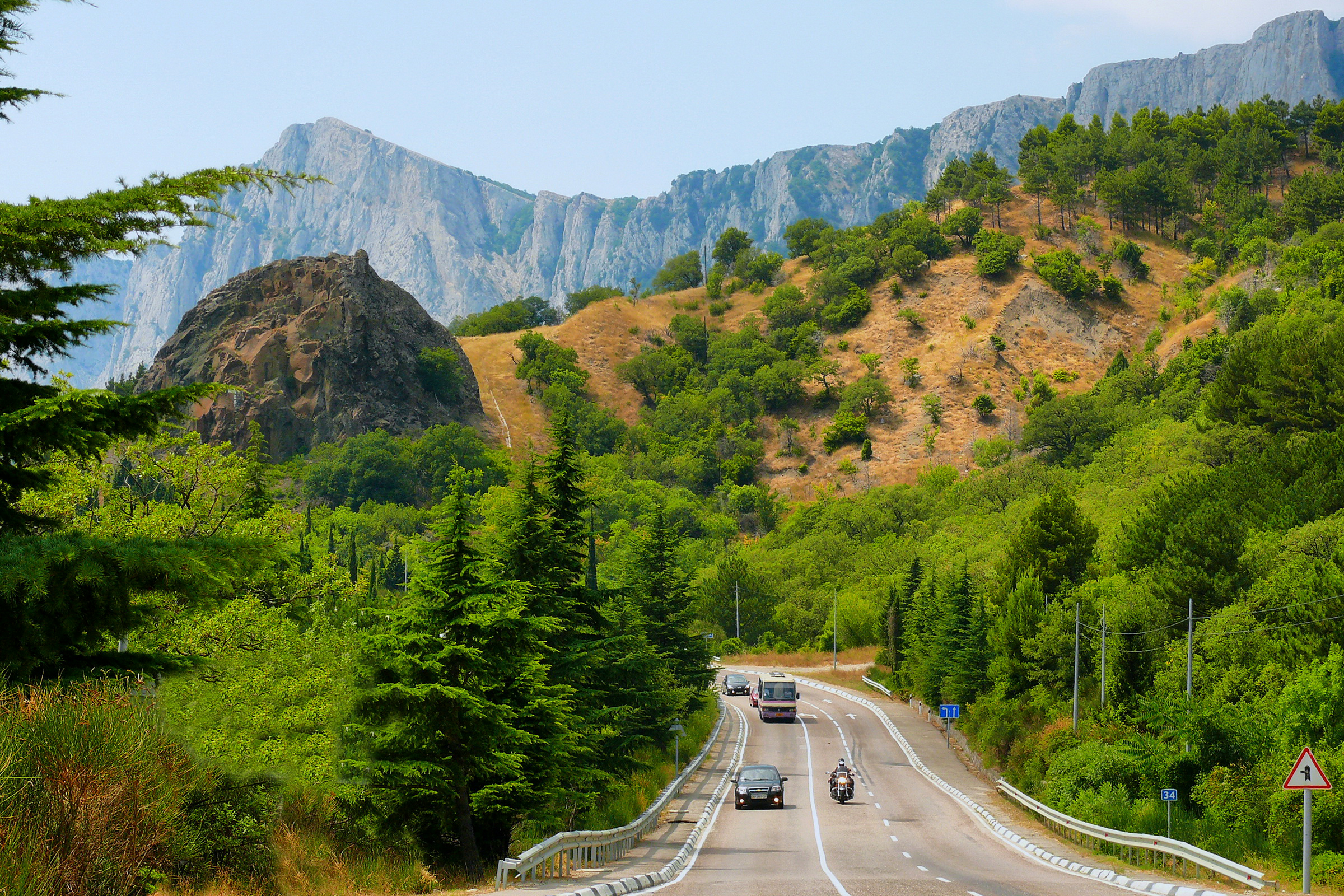 road, nature, trees, mountains Crimea HD Android Wallpapers