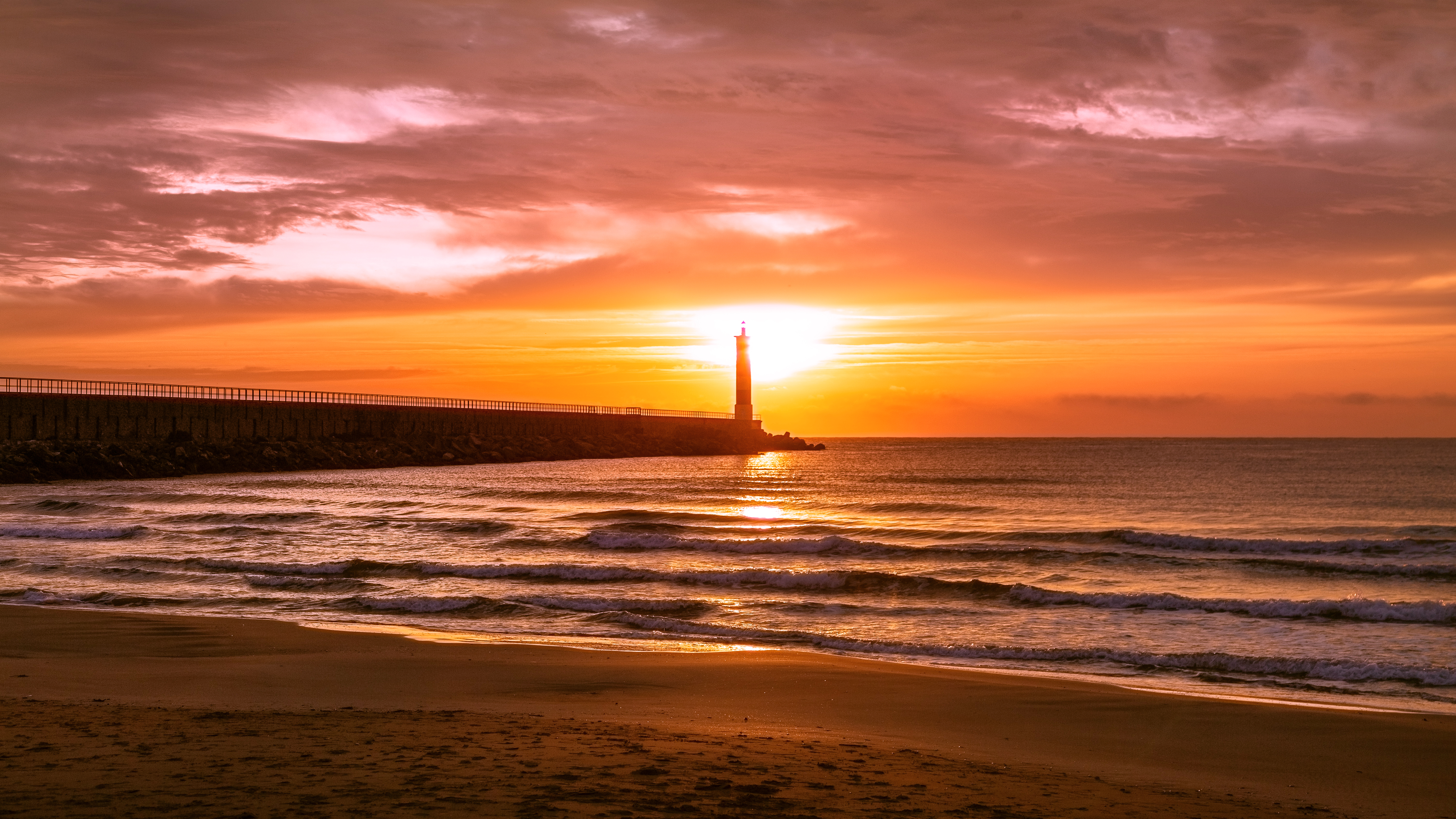 Laden Sie das Natur, Sunset, Sea, Küste, Dämmerung, Twilight, Leuchtturm-Bild kostenlos auf Ihren PC-Desktop herunter
