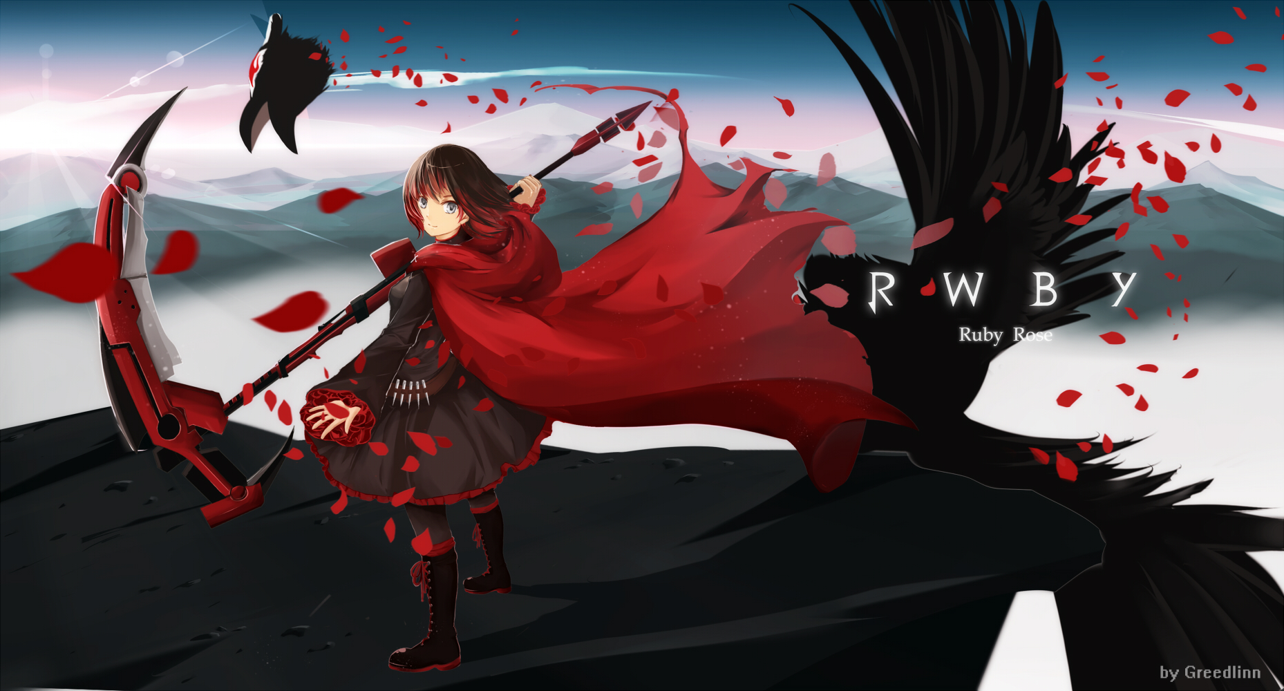 anime, rwby, beast, red, ruby rose (rwby) HD wallpaper