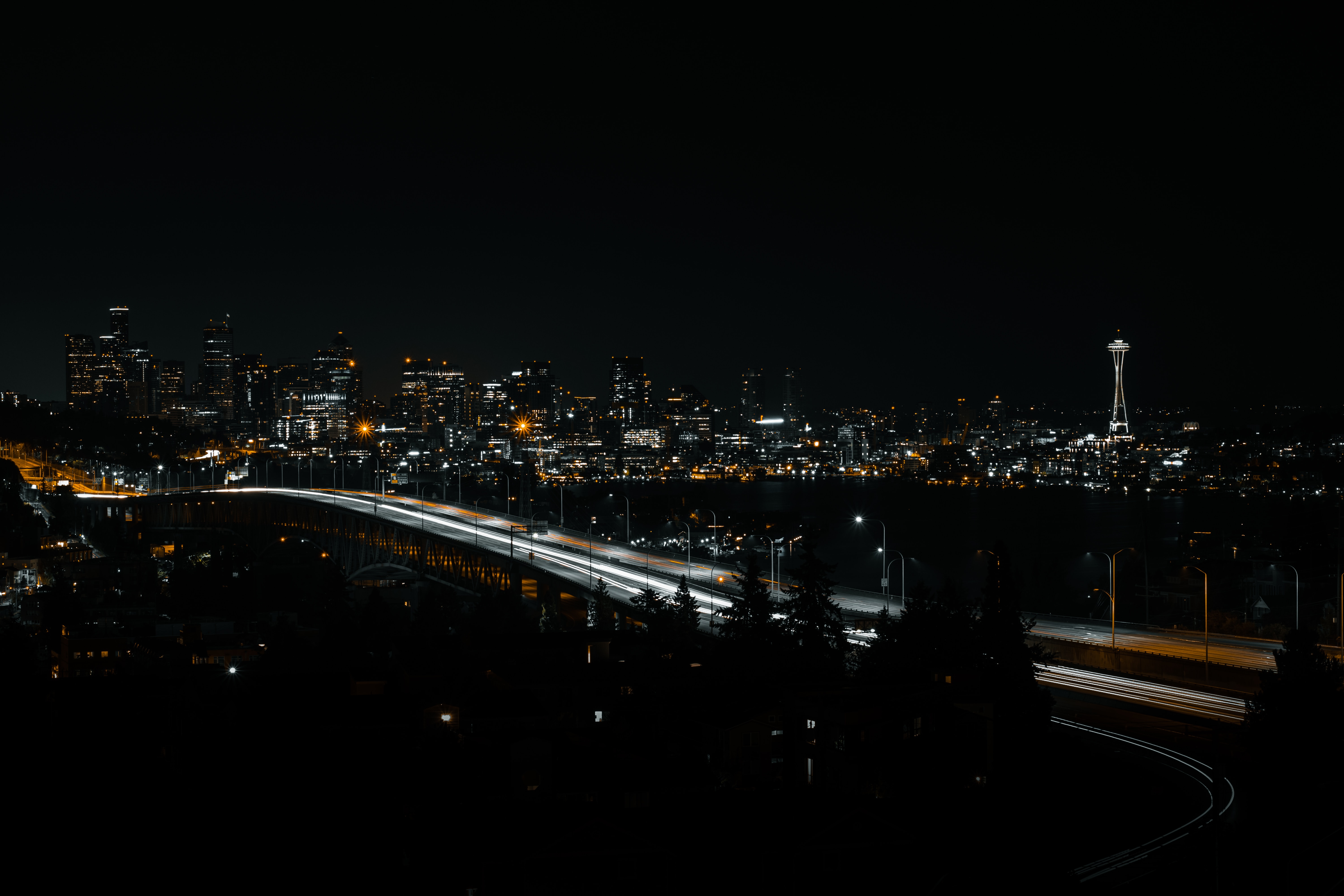 4K for PC architecture, cities, building, night Dark