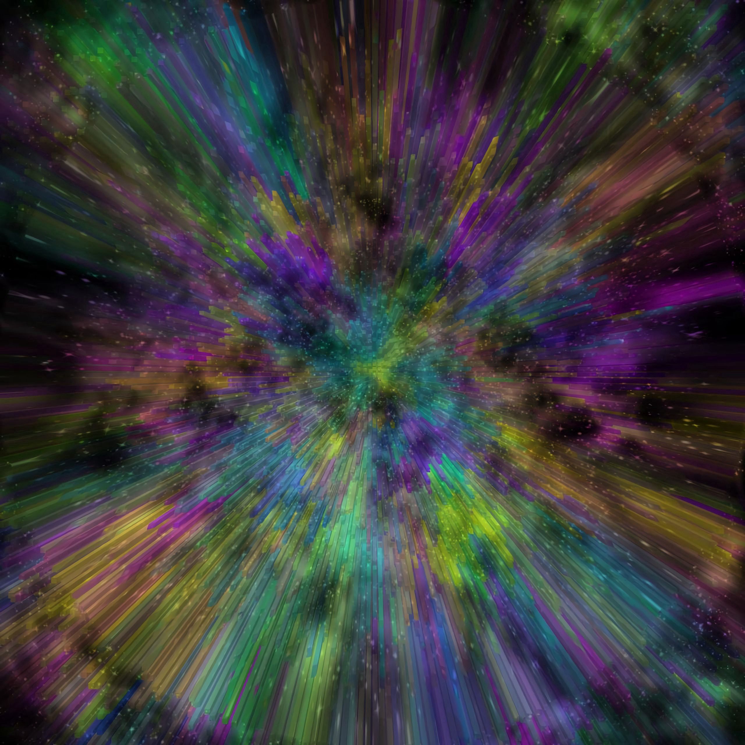 136595 Hintergrundbild herunterladen weltraumexplosion, abstrakt, mehrfarbig, motley, diffusion, dispersion, kosmische explosion - Bildschirmschoner und Bilder kostenlos