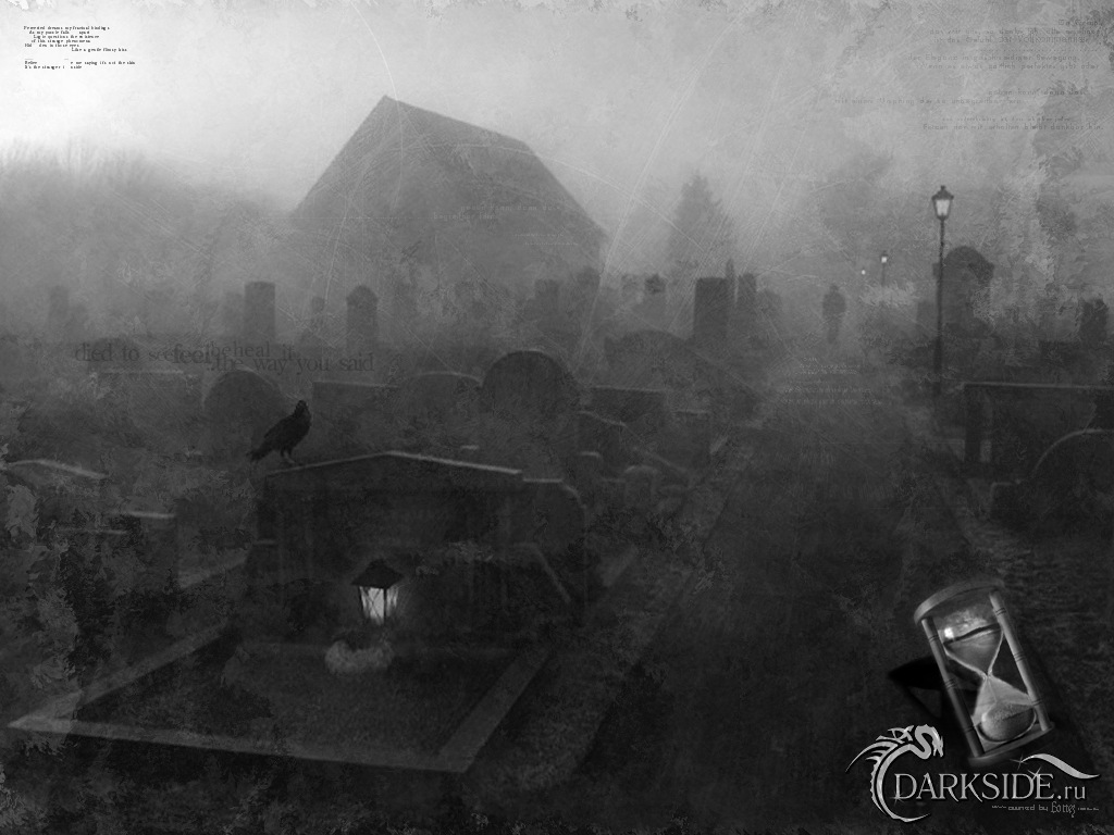 Creepy dark, crow, grave, cemetery Lock Screen