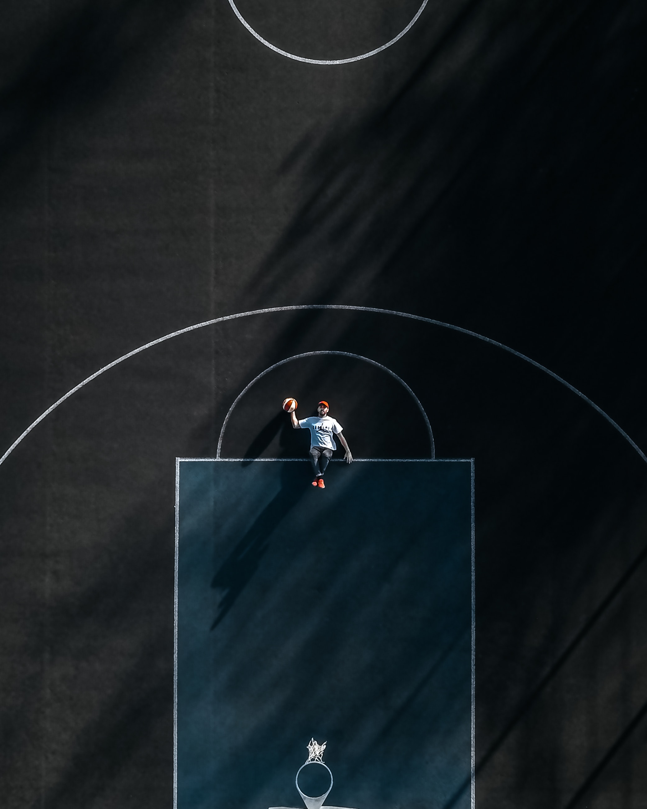 iPhone background basketball court, human, basketball playground, view from above