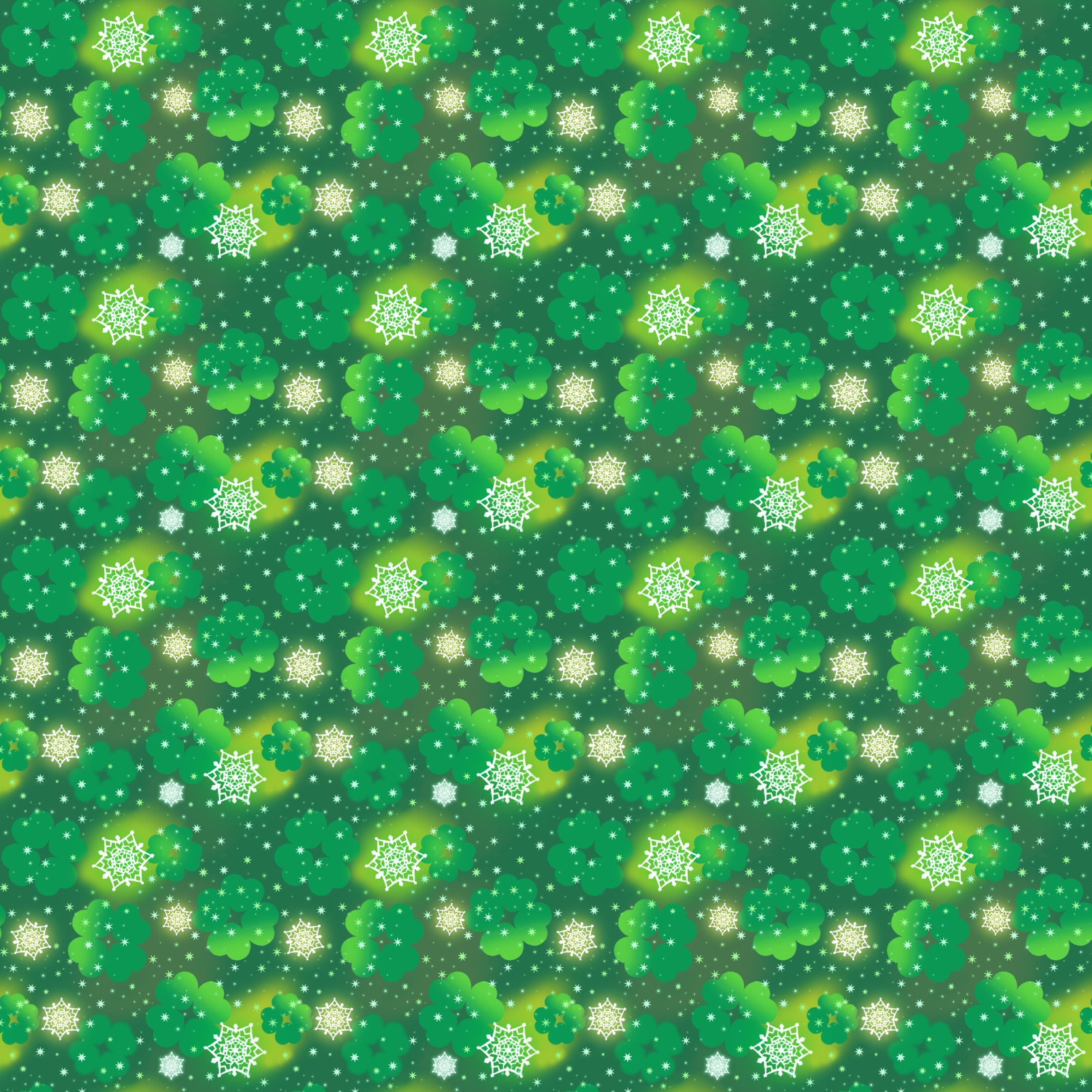 textures, snowflakes, patterns, green, texture, clover 32K