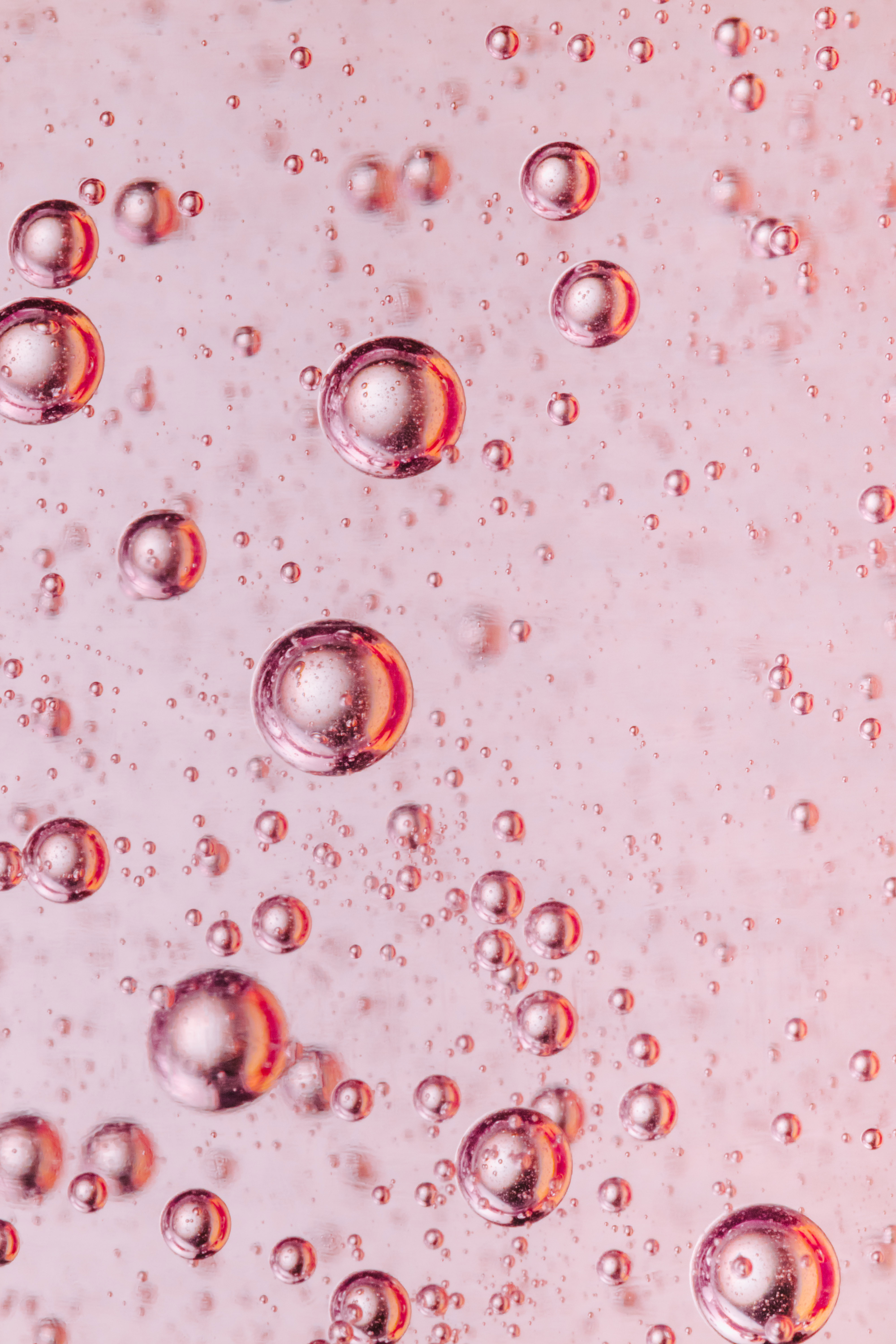 pink, bubbles, liquid, macro Aesthetic wallpaper